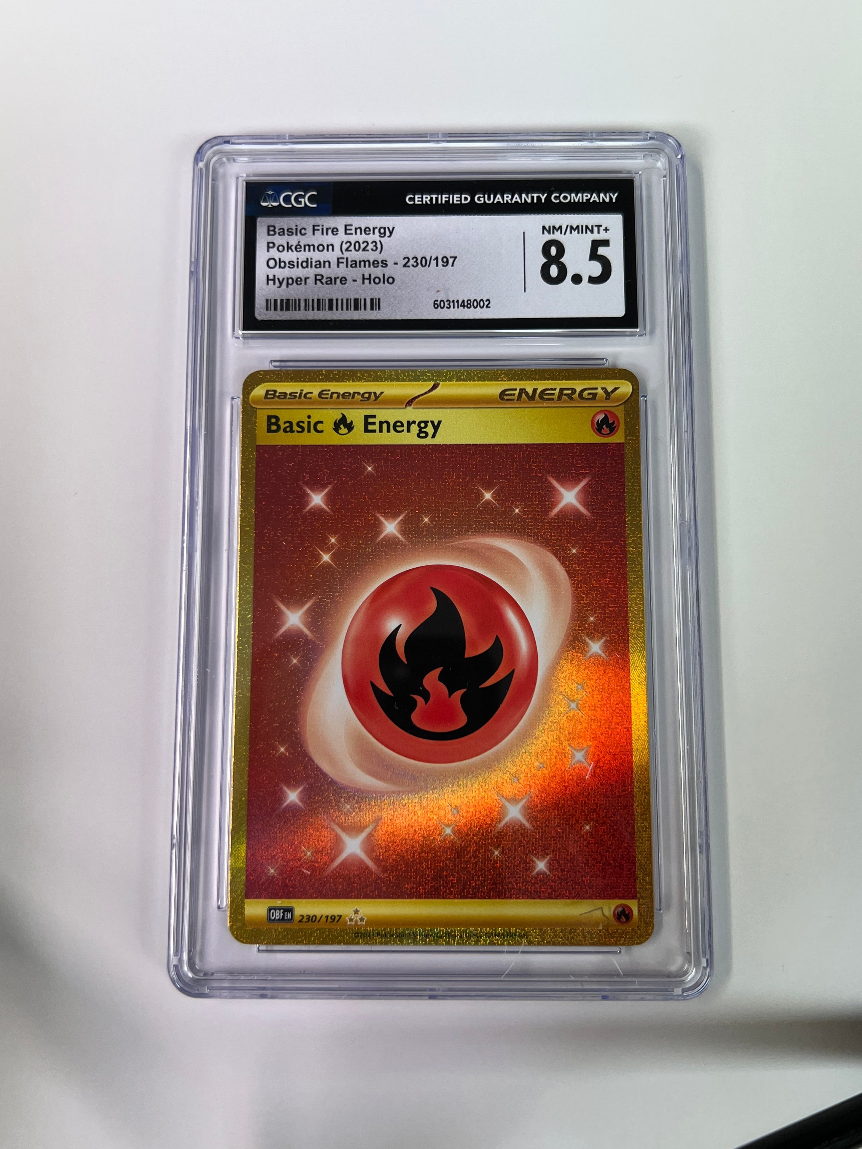 Basic Fire Energy Holo Obsidian Flames CGC 8.5
