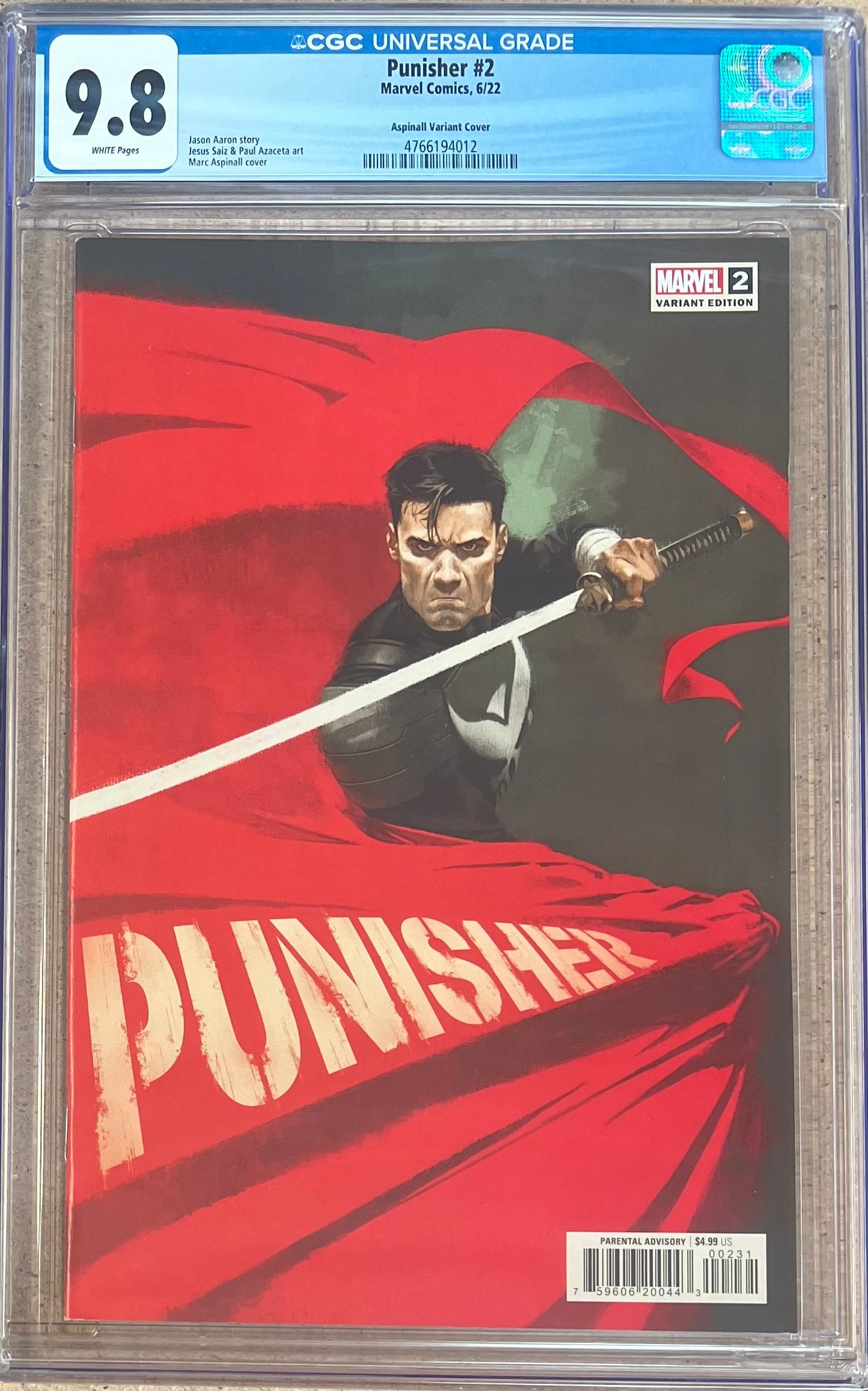 Punisher #2 Aspinall Variant CGC 9.8