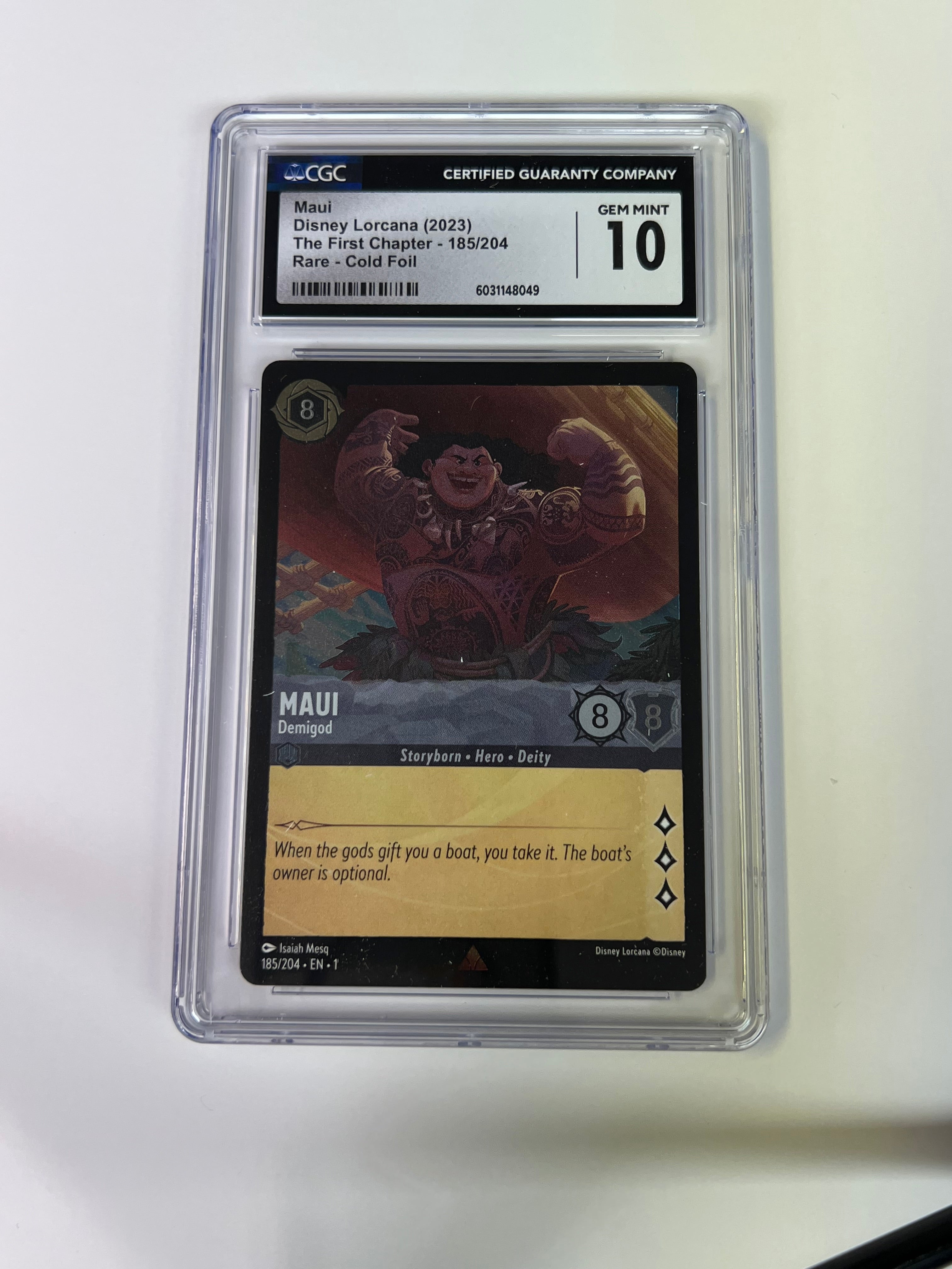 maui lorcana card 2023 Disney Lorcana Maui 185/204 CGC 10