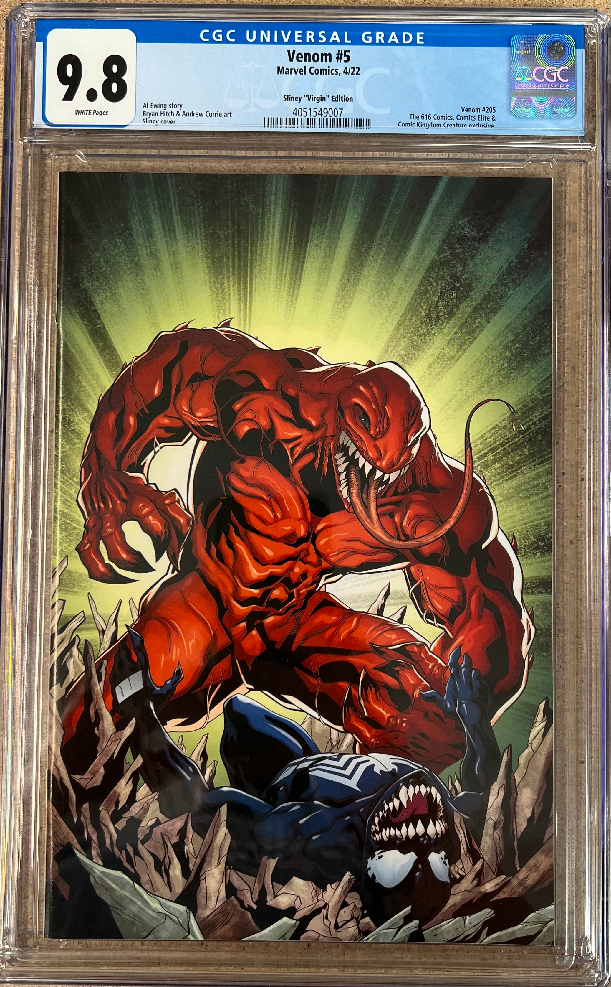Venom #5 Sliney Virgin Variant CGC 9.8