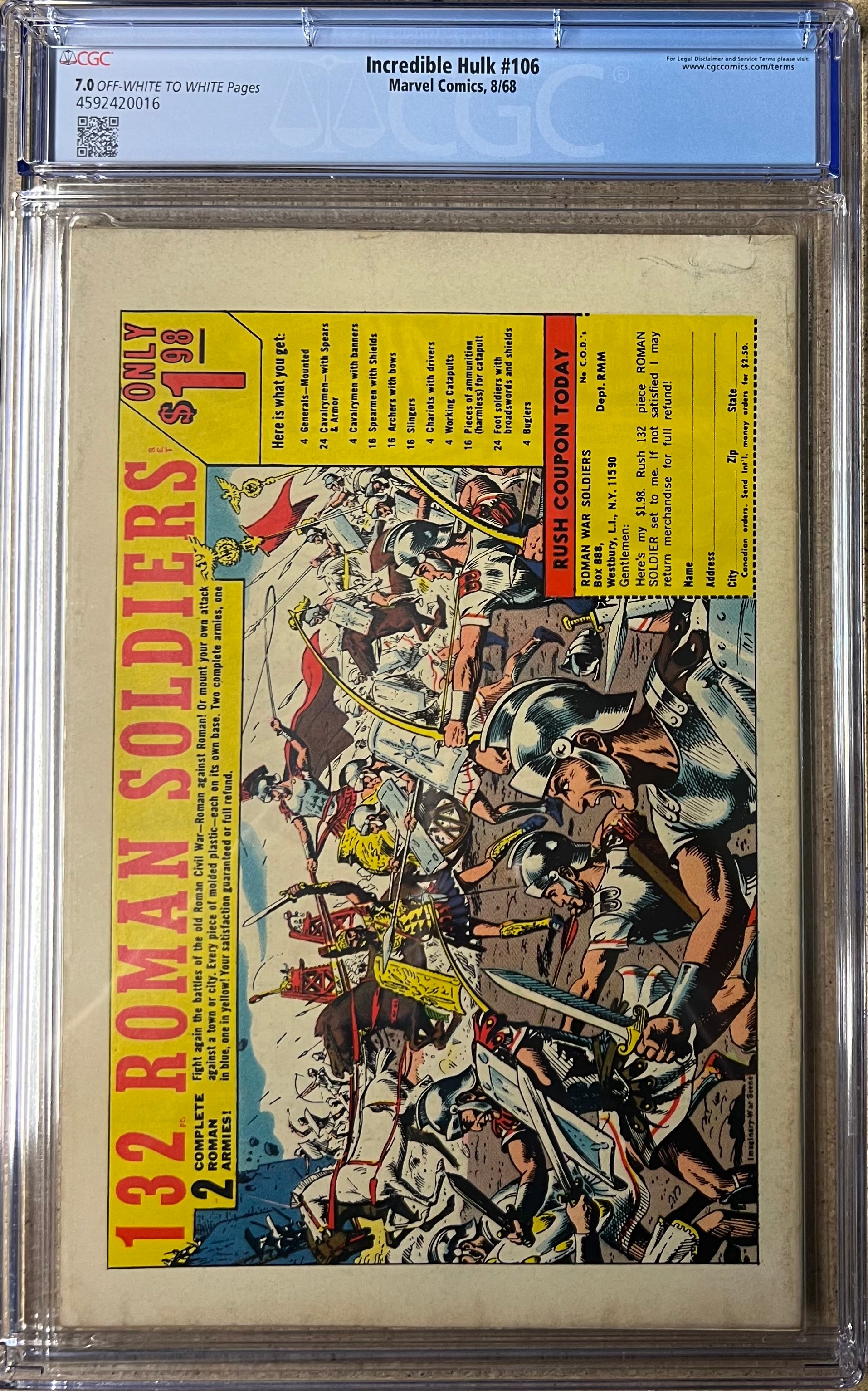 Incredible Hulk #106 CGC 7.0