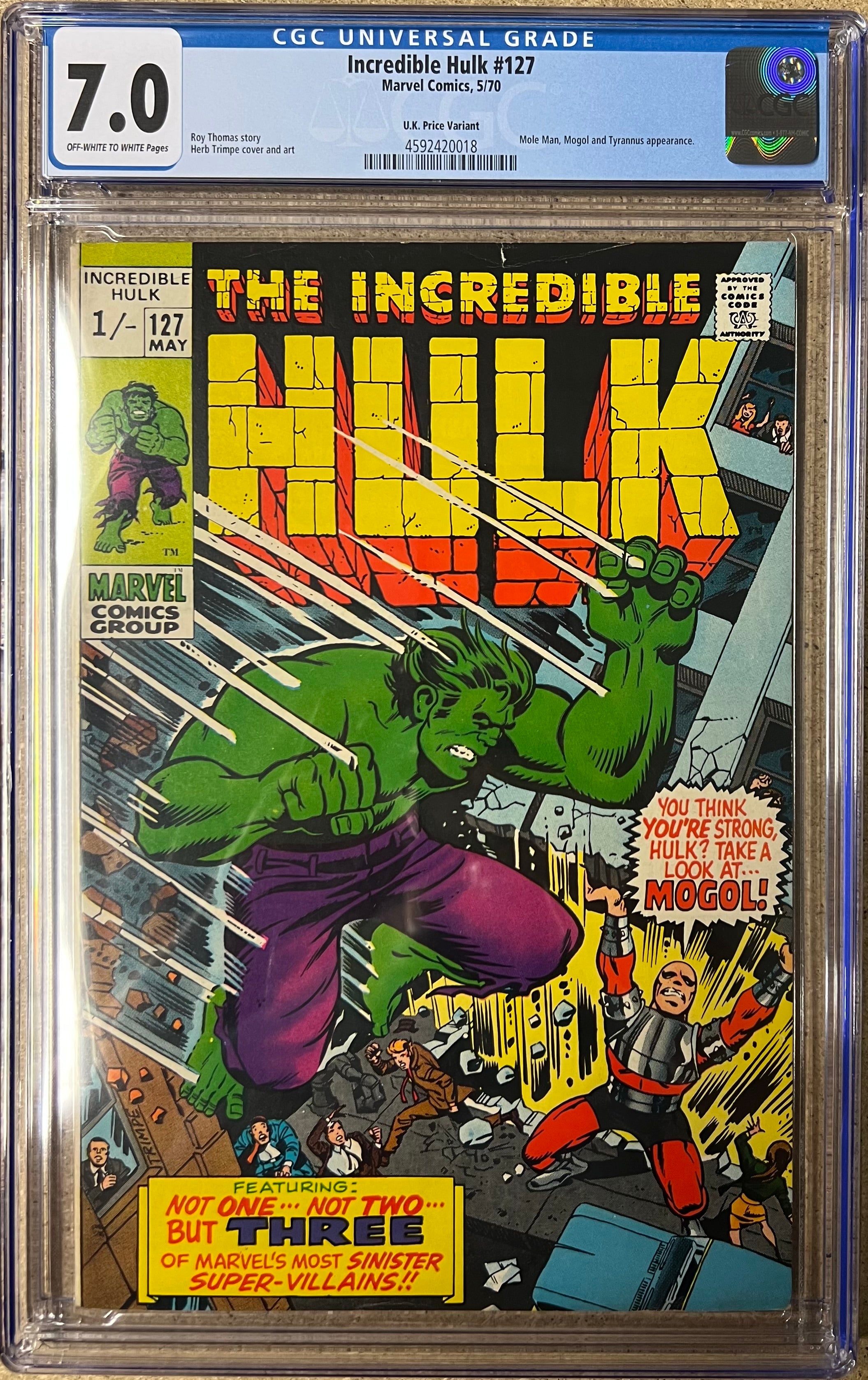 Incredible Hulk #127 CGC 7.0