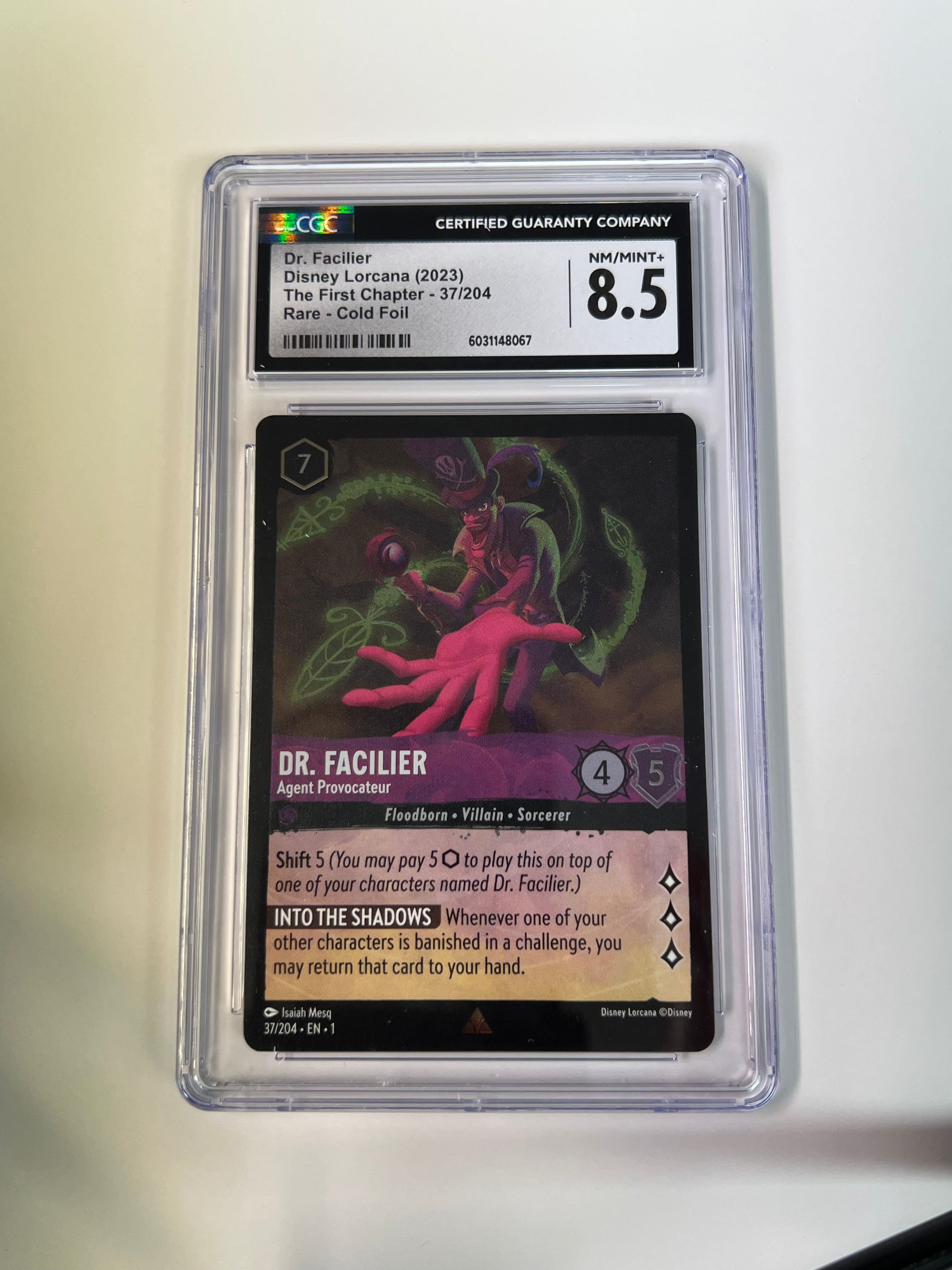 2023 Disney Lorcana Dr. Facilier 37/204 CGC 8.5