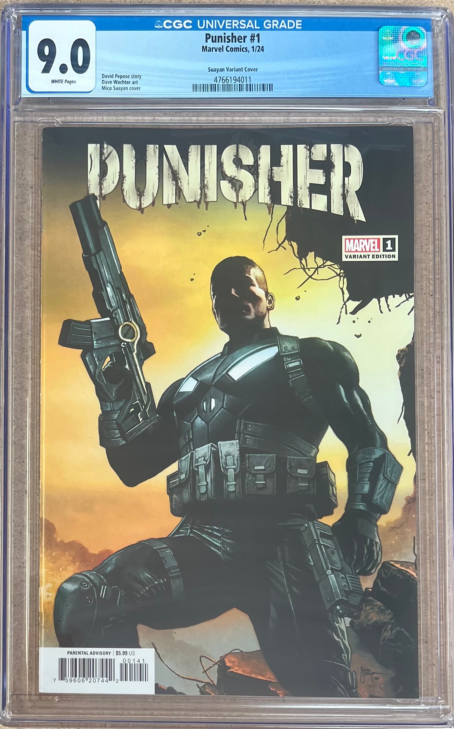 Punisher #1 Suayan Variant CGC 9.0