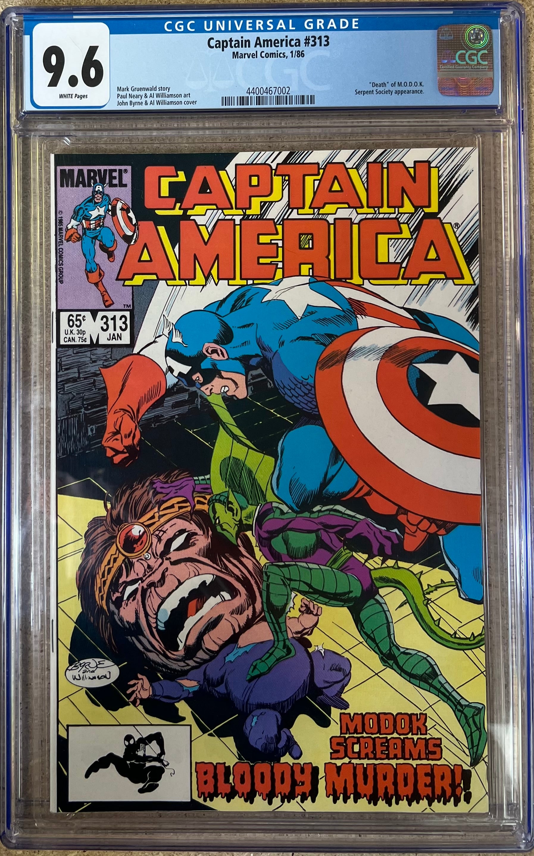 Captain America #313 CGC 9.6