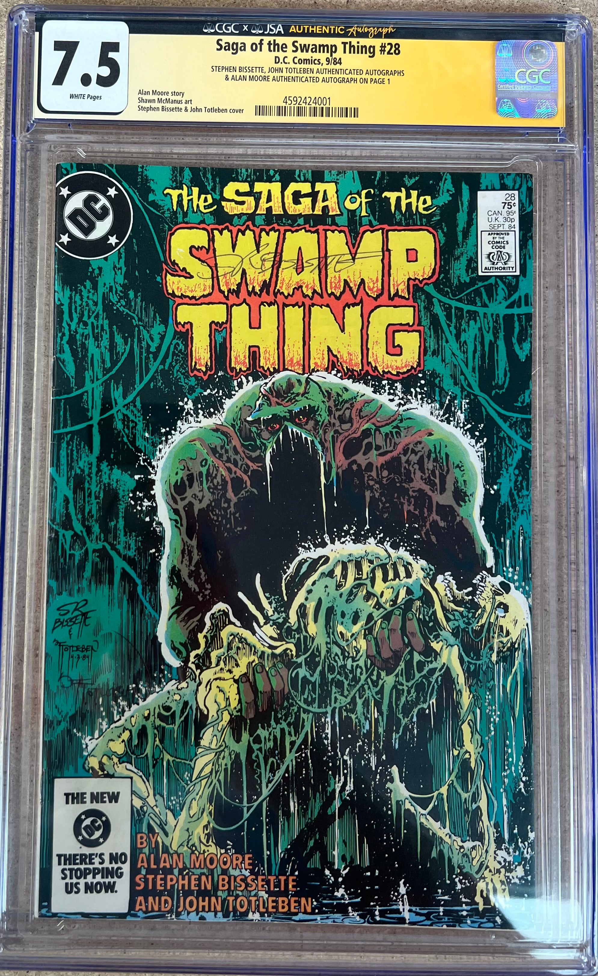 Saga Of The Swamp Thing #28 JSA X CGC 7.5