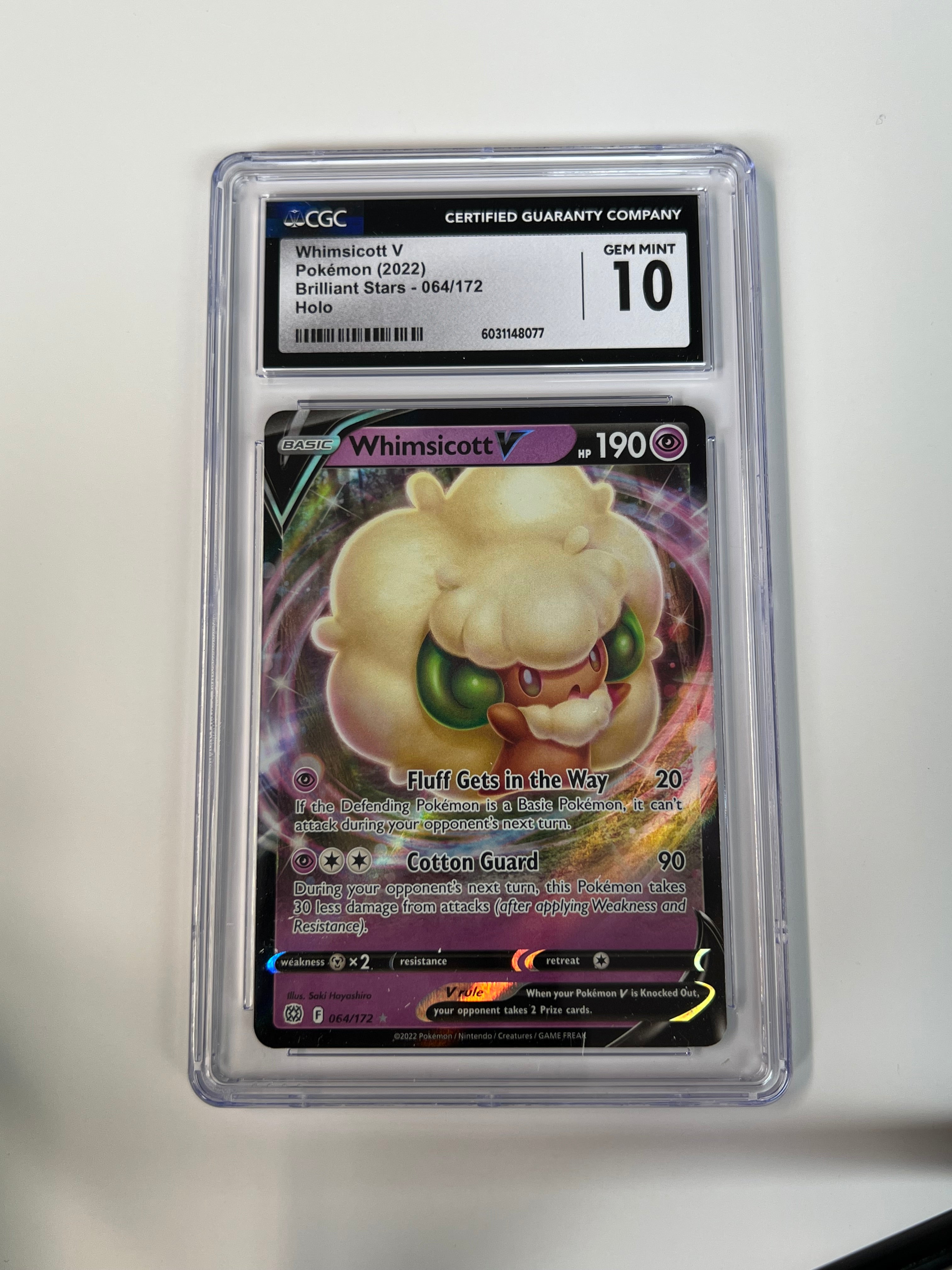 Whimsicott V Brilliant Stars CGC 10 Whimsicott V Brilliant Stars CGC 10