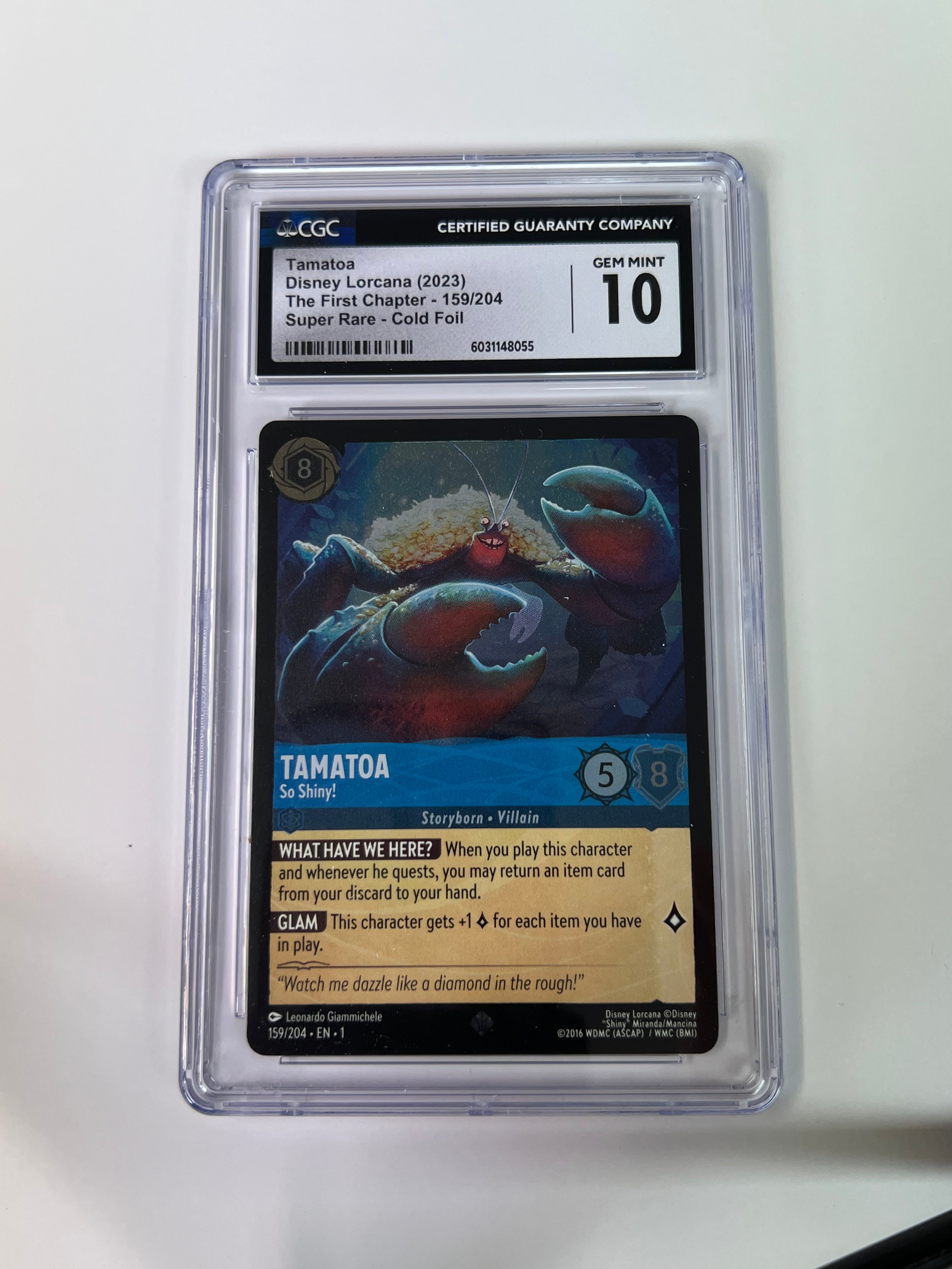 2023 Disney Lorcana Tamatoa 159/204 CGC 10