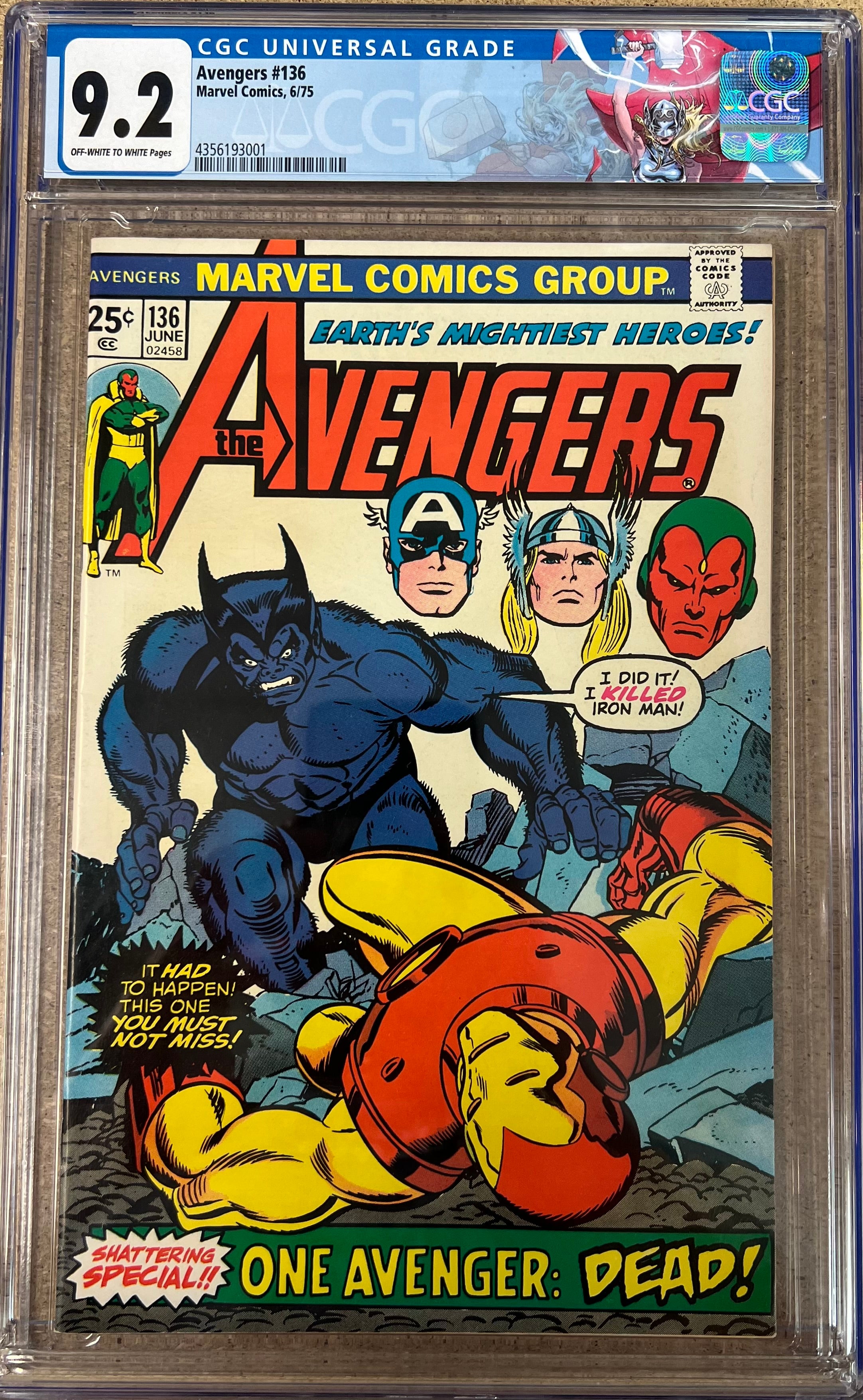 Avengers #136 CGC 9.2