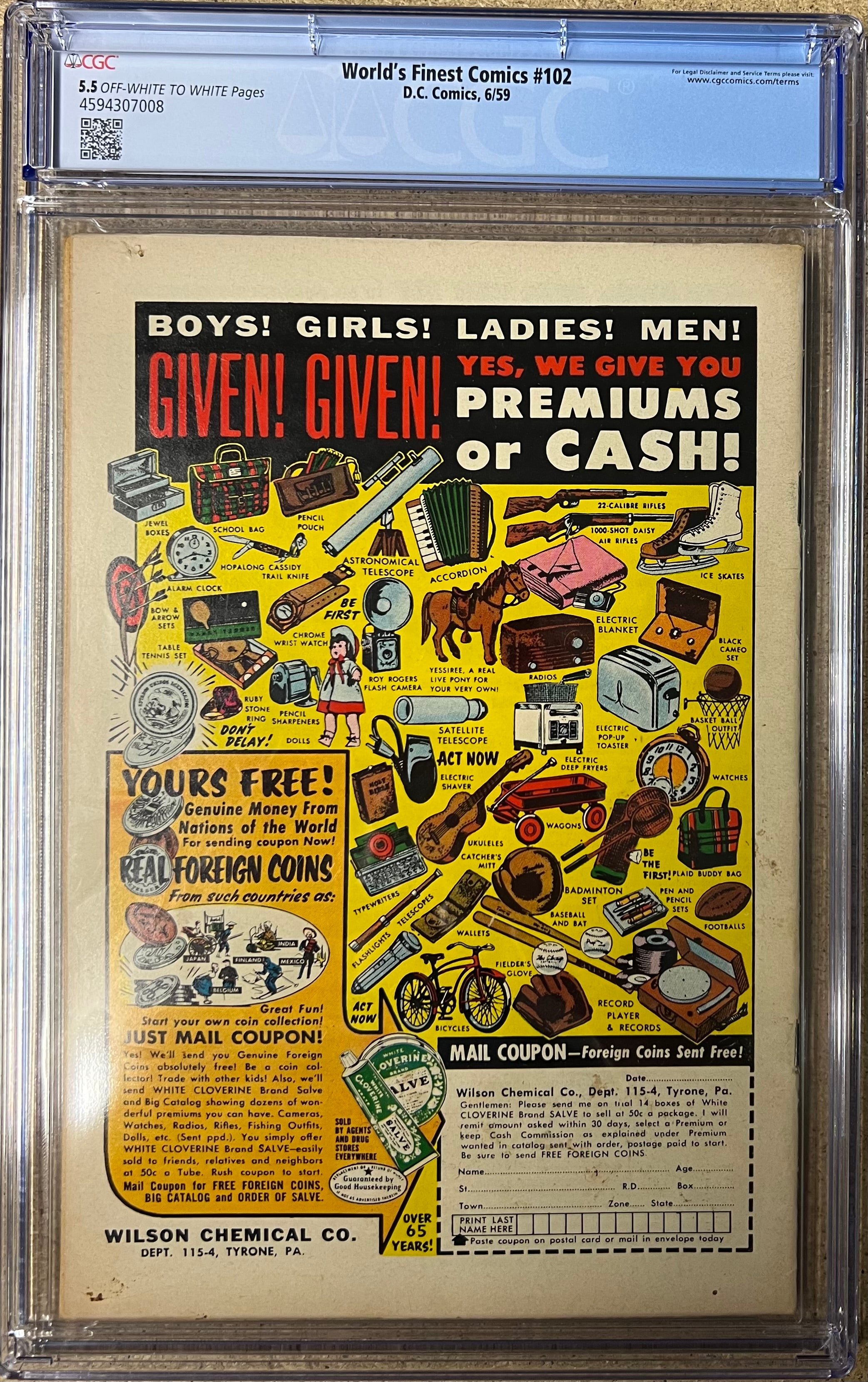 World's Finest Comics #102 CGC 5.5