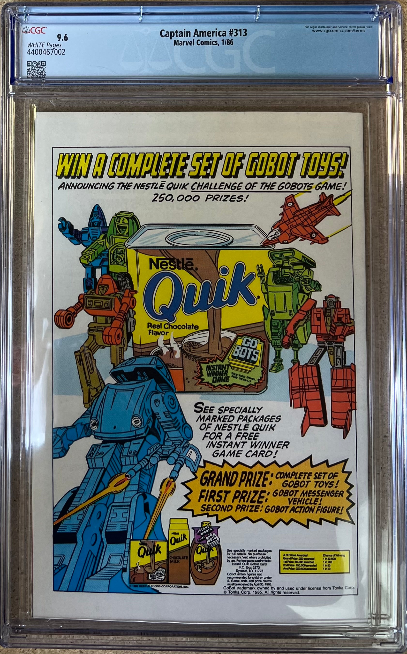 Captain America #313 CGC 9.6
