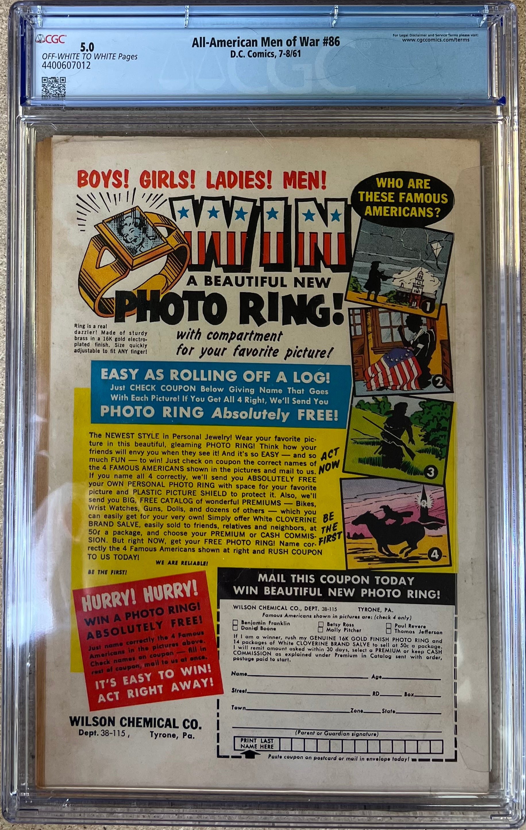 All-American Men Of War #86 CGC 5.0