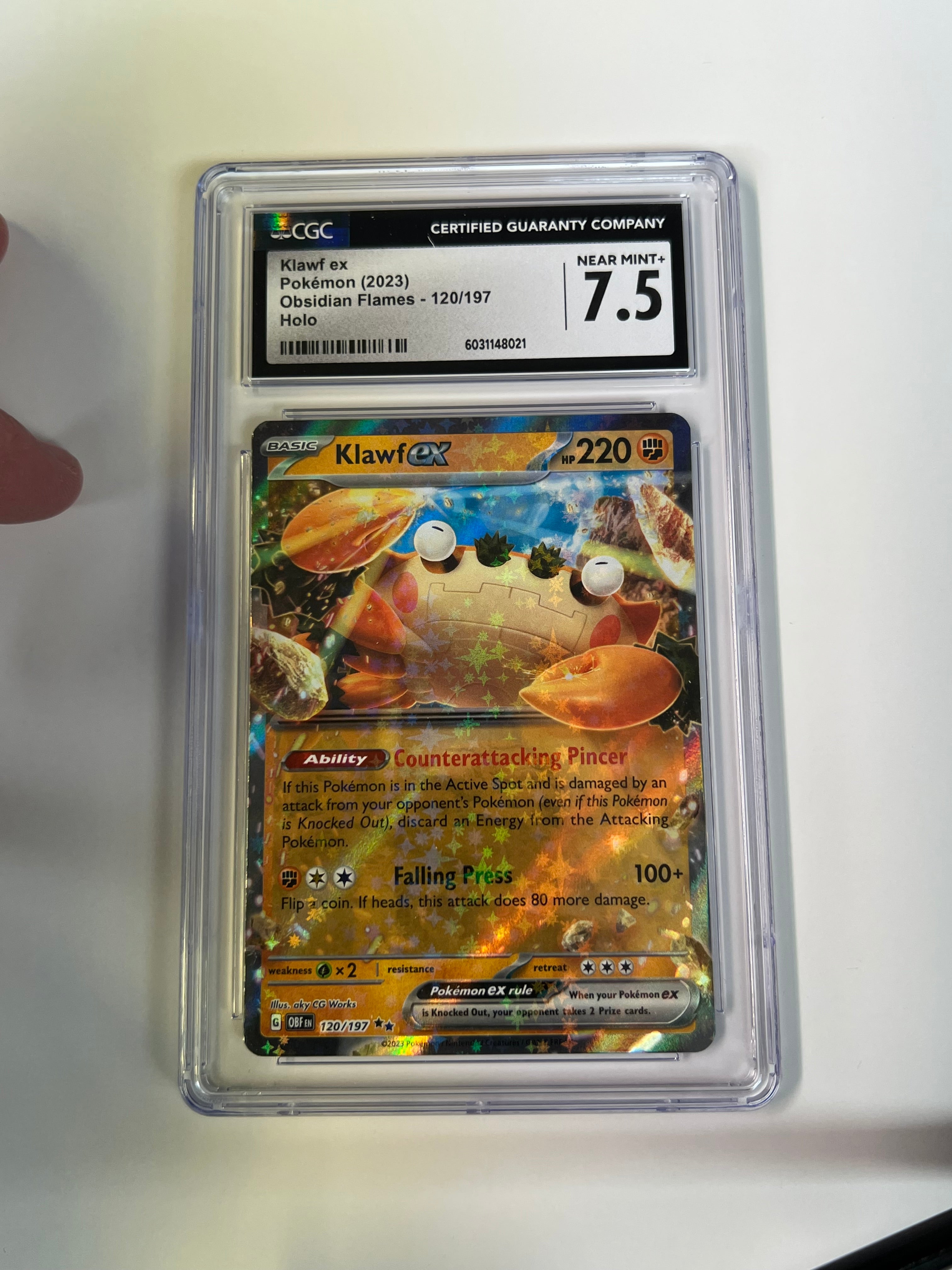 Klawf EX Obsidian Flames CGC 7.5 Klawf EX Obsidian Flames CGC 7.5