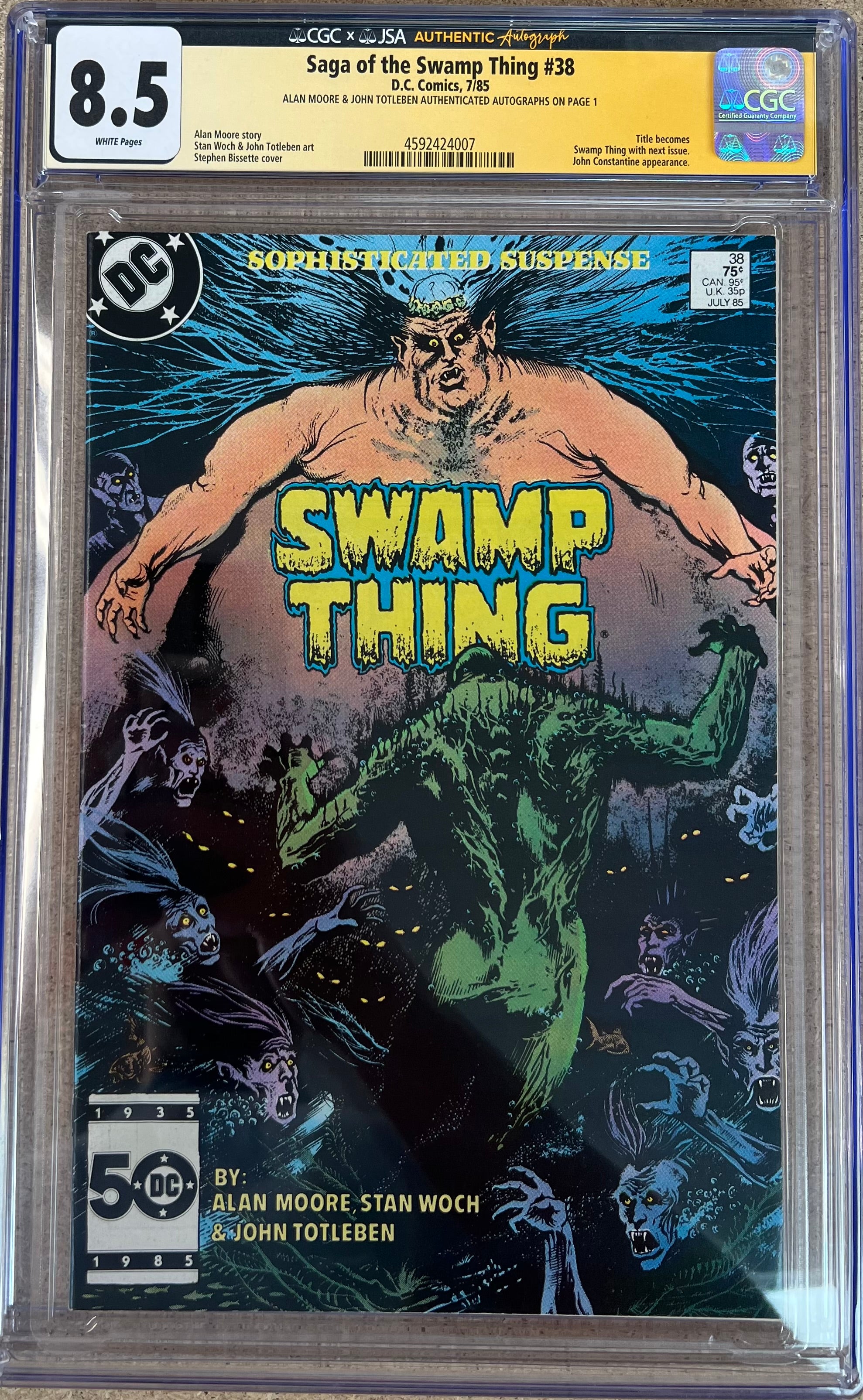 Saga Of The Swamp Thing #38 JSA X CGC 8.5