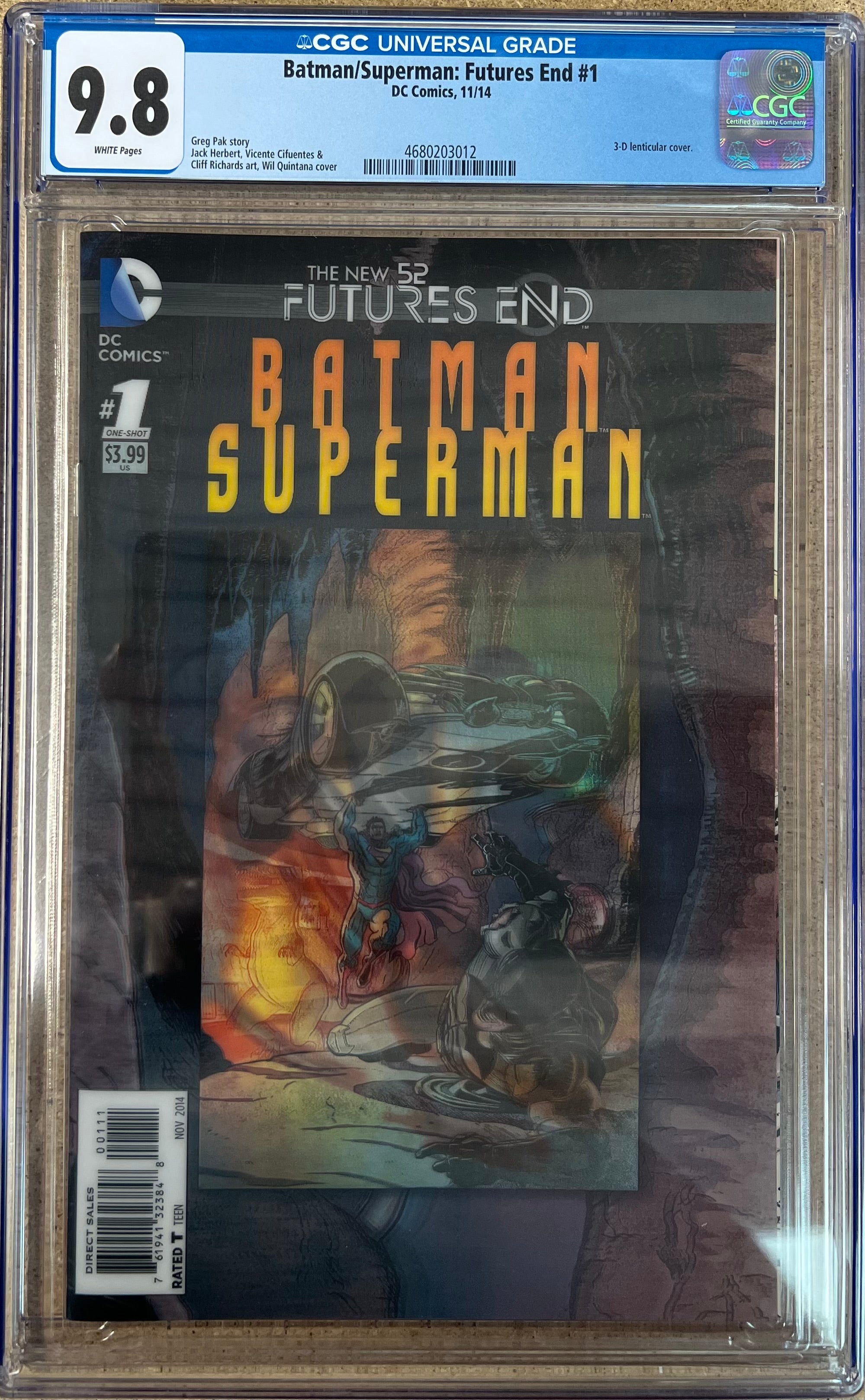 Batman/Superman Futures End #1 Lenticular Cover CGC 9.8