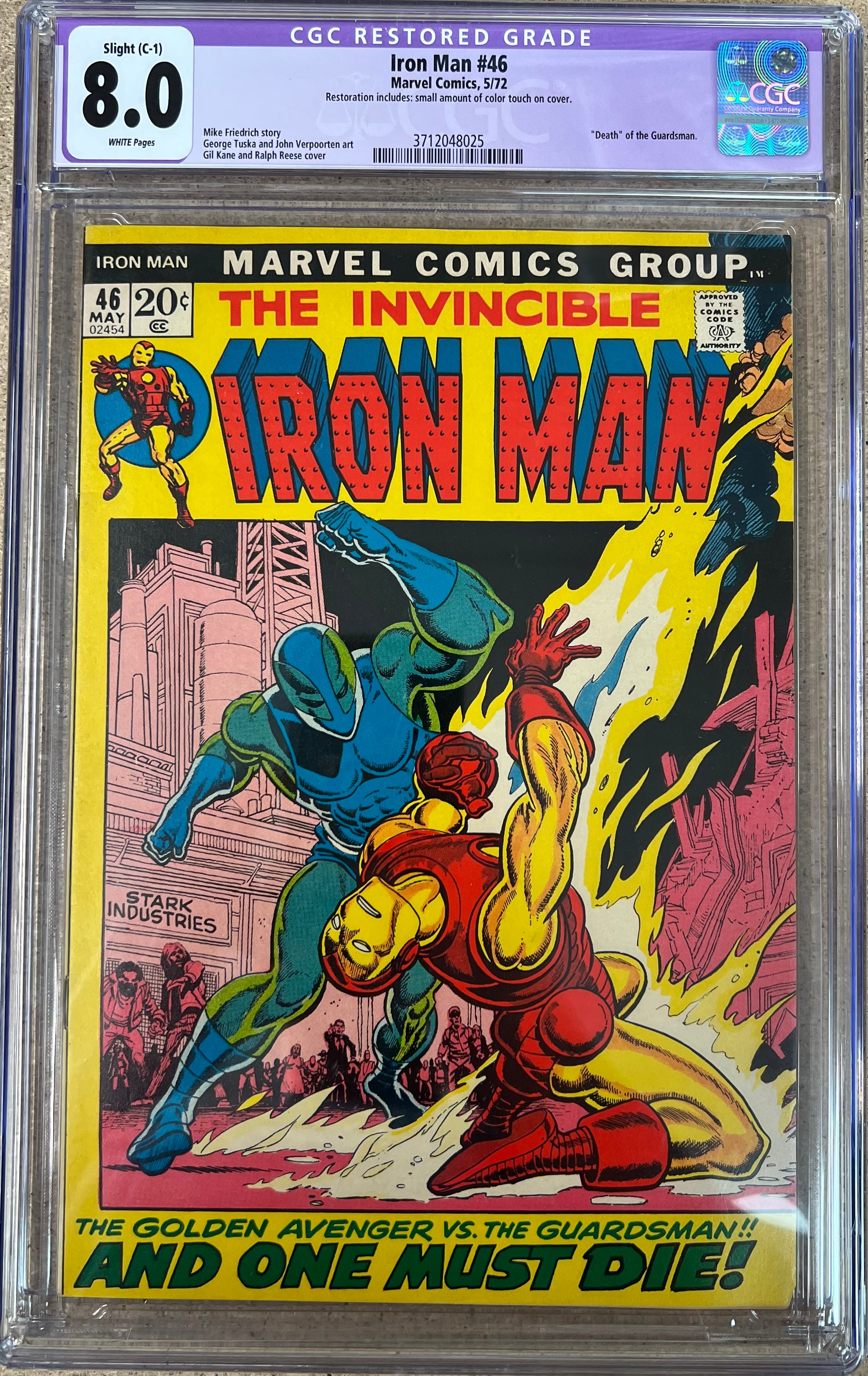 Iron Man #46 CGC 8.0 RESTORED