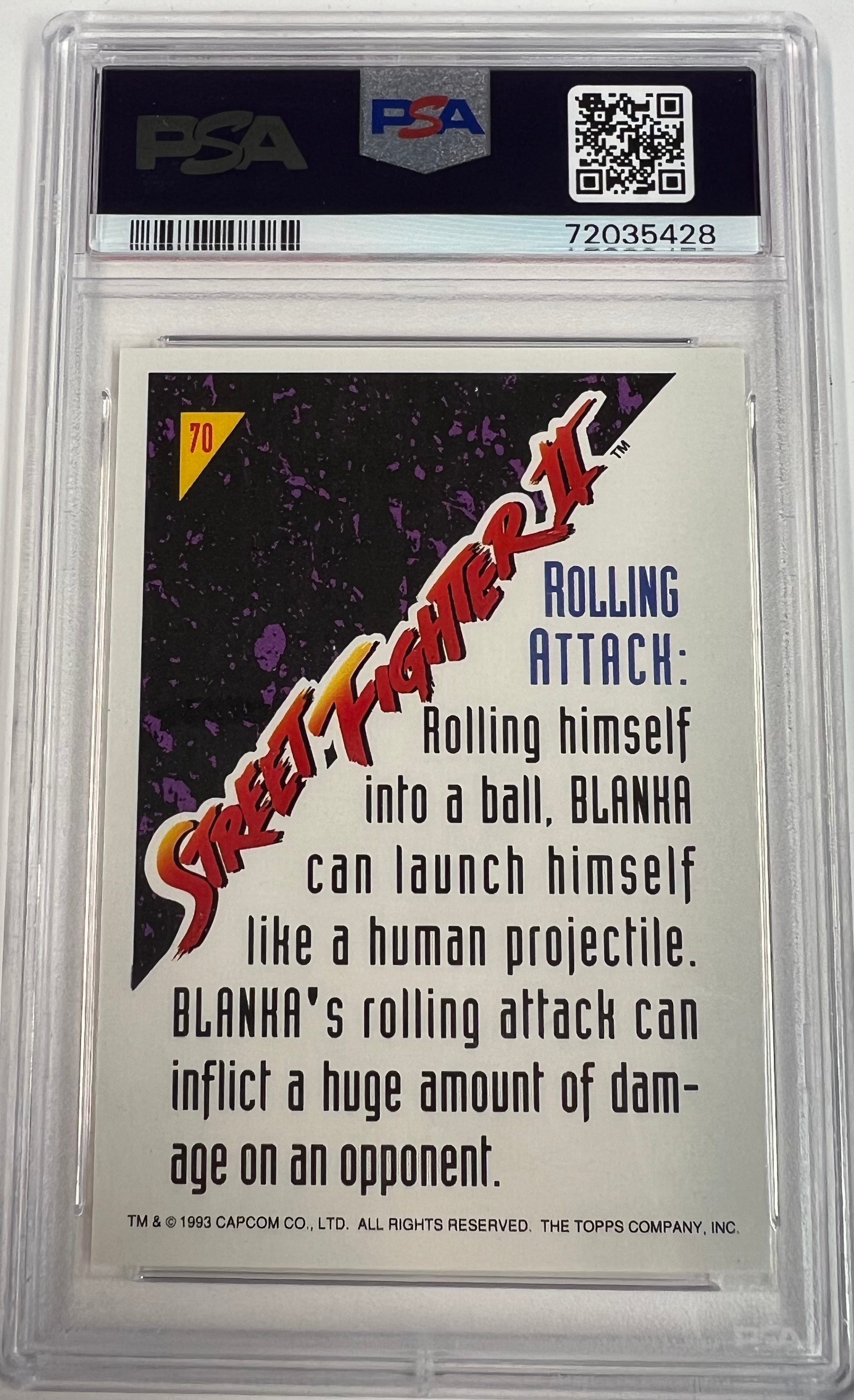 1993 Topps Rolling Attack Street Fighter II PSA 9 - Slab City Comics