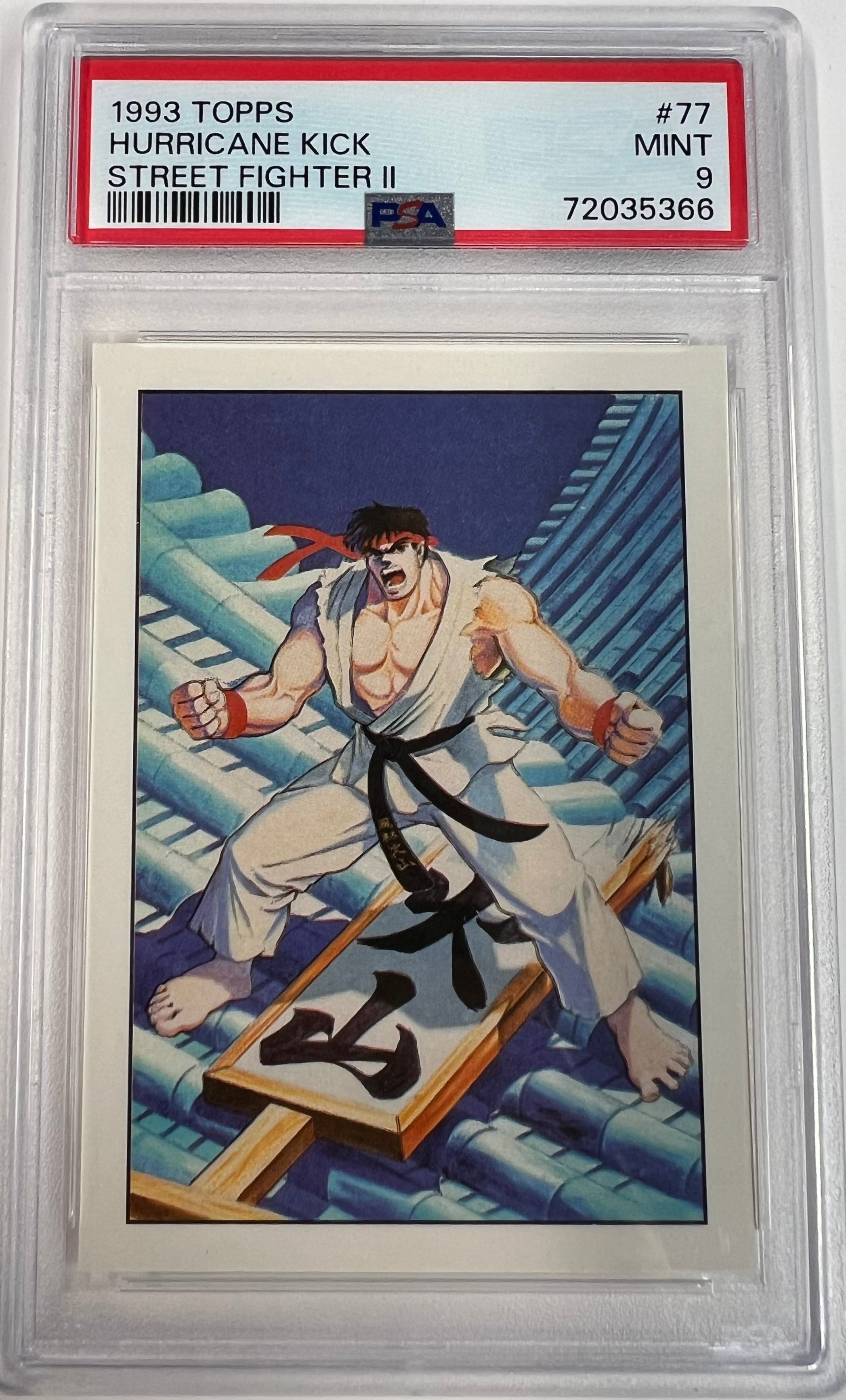 1993 Topps Hurricane Kick Street Fighter II PSA 9 - Slab City Comics