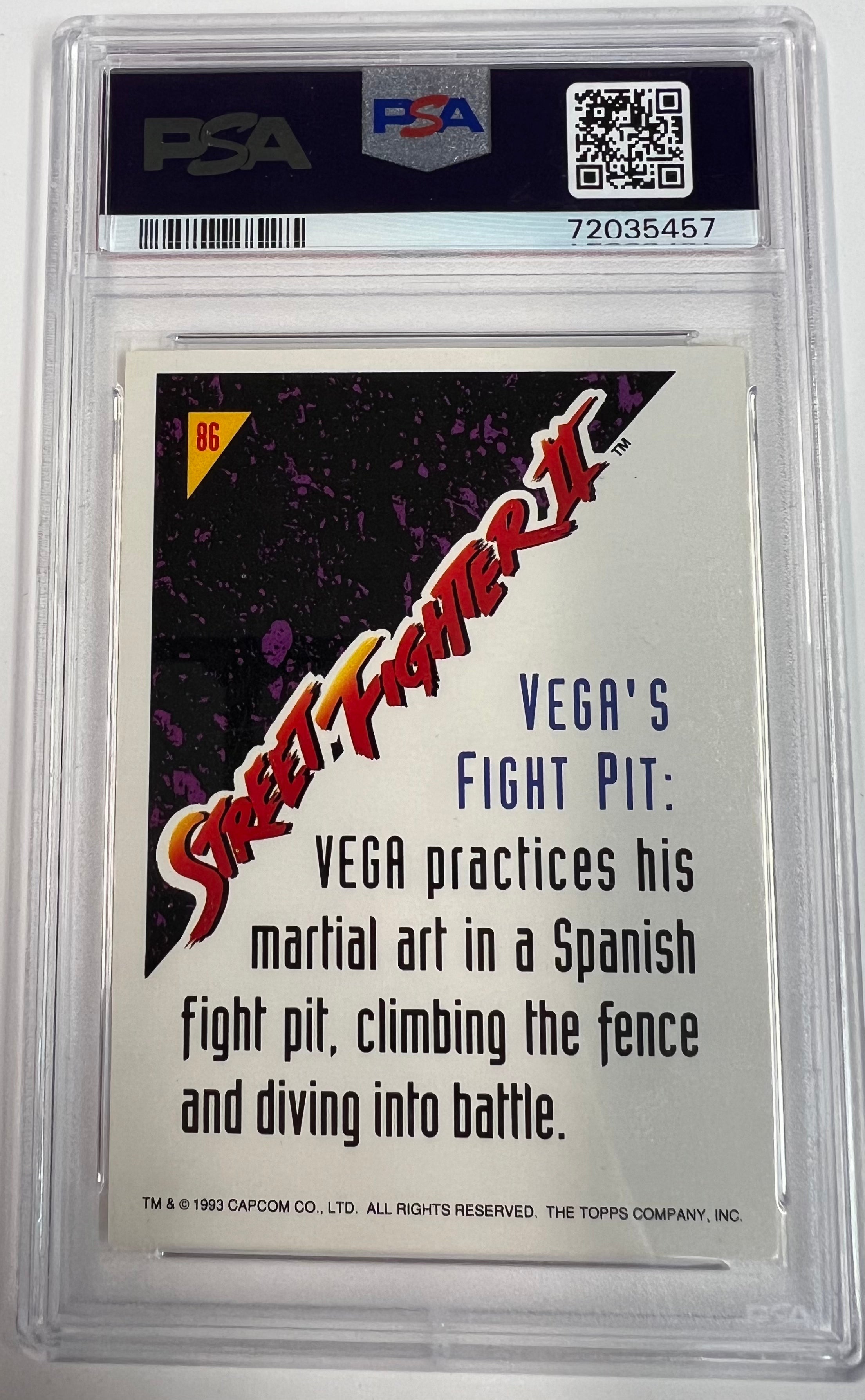 1993 Topps Vegas Fight Pit Street Fighter II PSA 8 - Slab City Comics