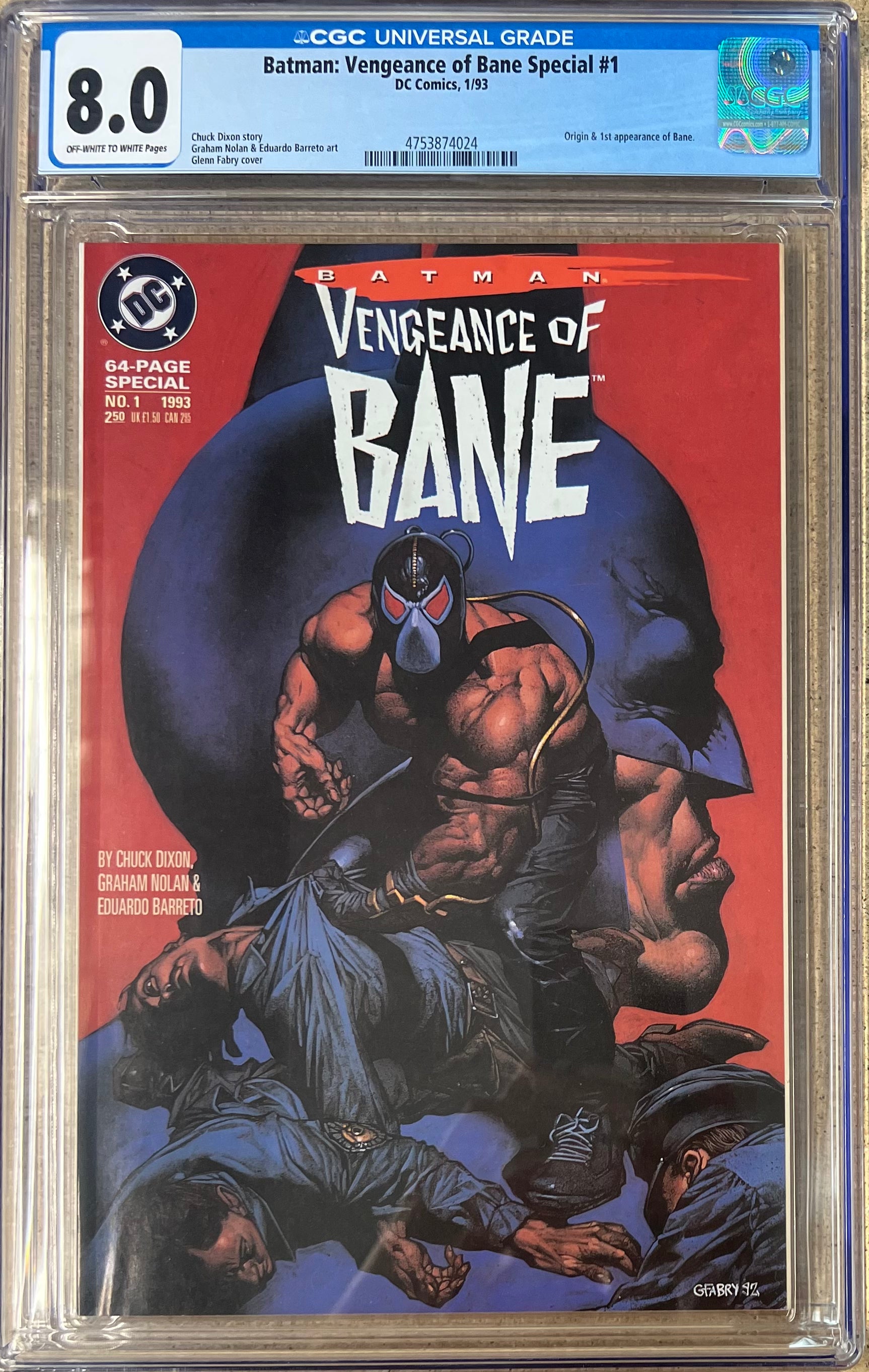 Batman Vengeance Of Bane Special #1 CGC 8.0