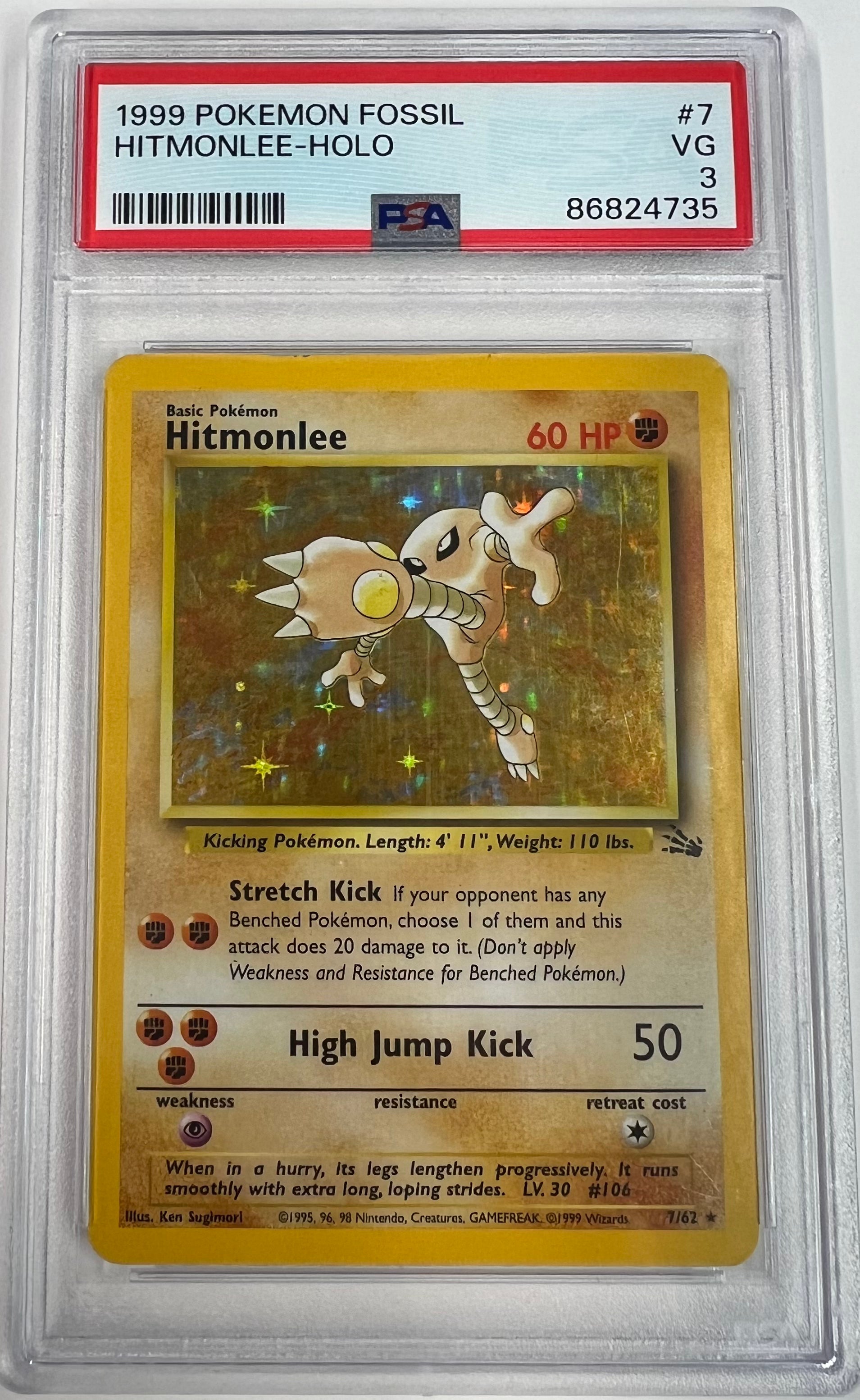 1999 Pokemon Hitmonlee Holo PSA 3 - Slab City Comics