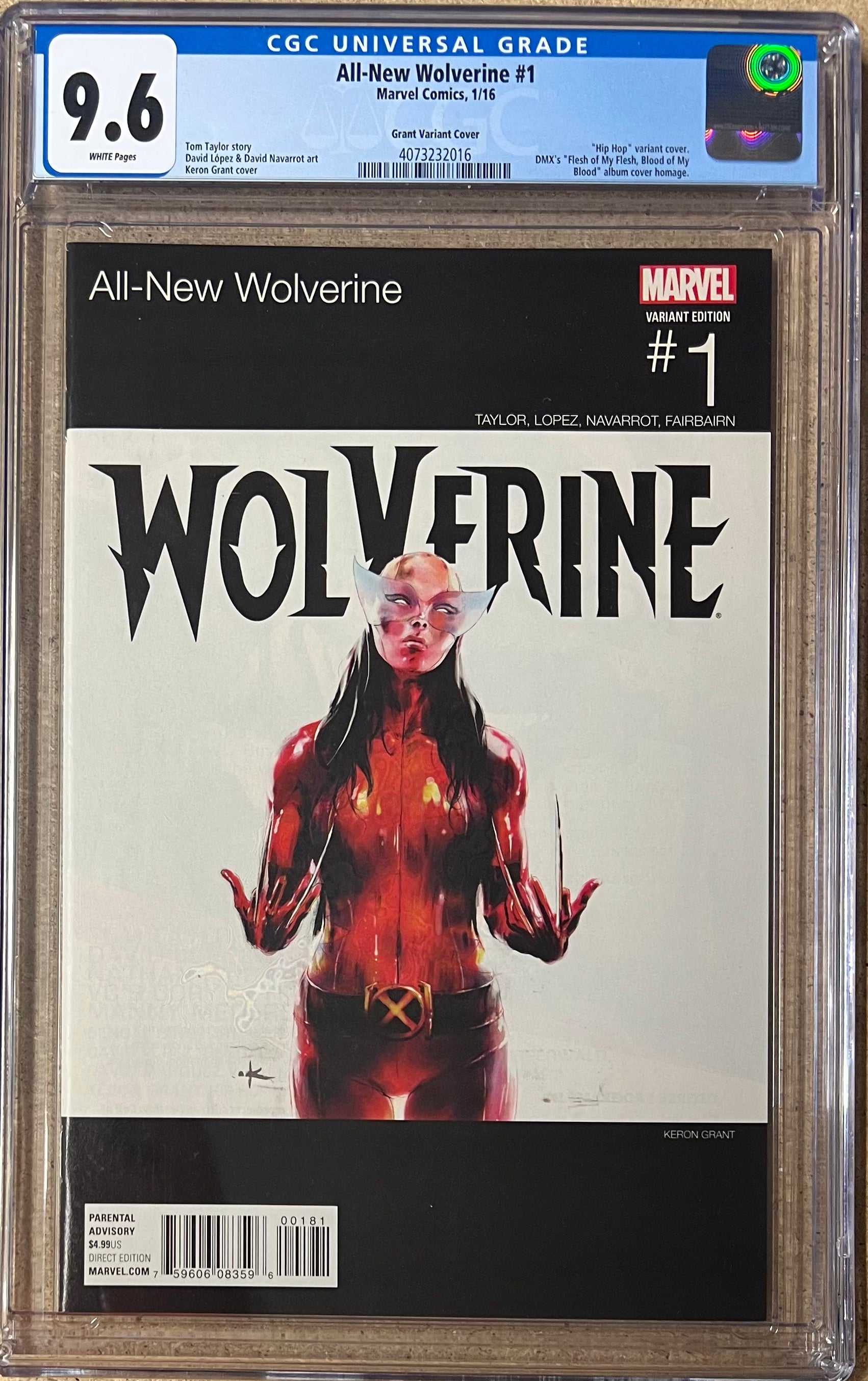 All-New Wolverine #1 Hip Hop Variant CGC 9.6