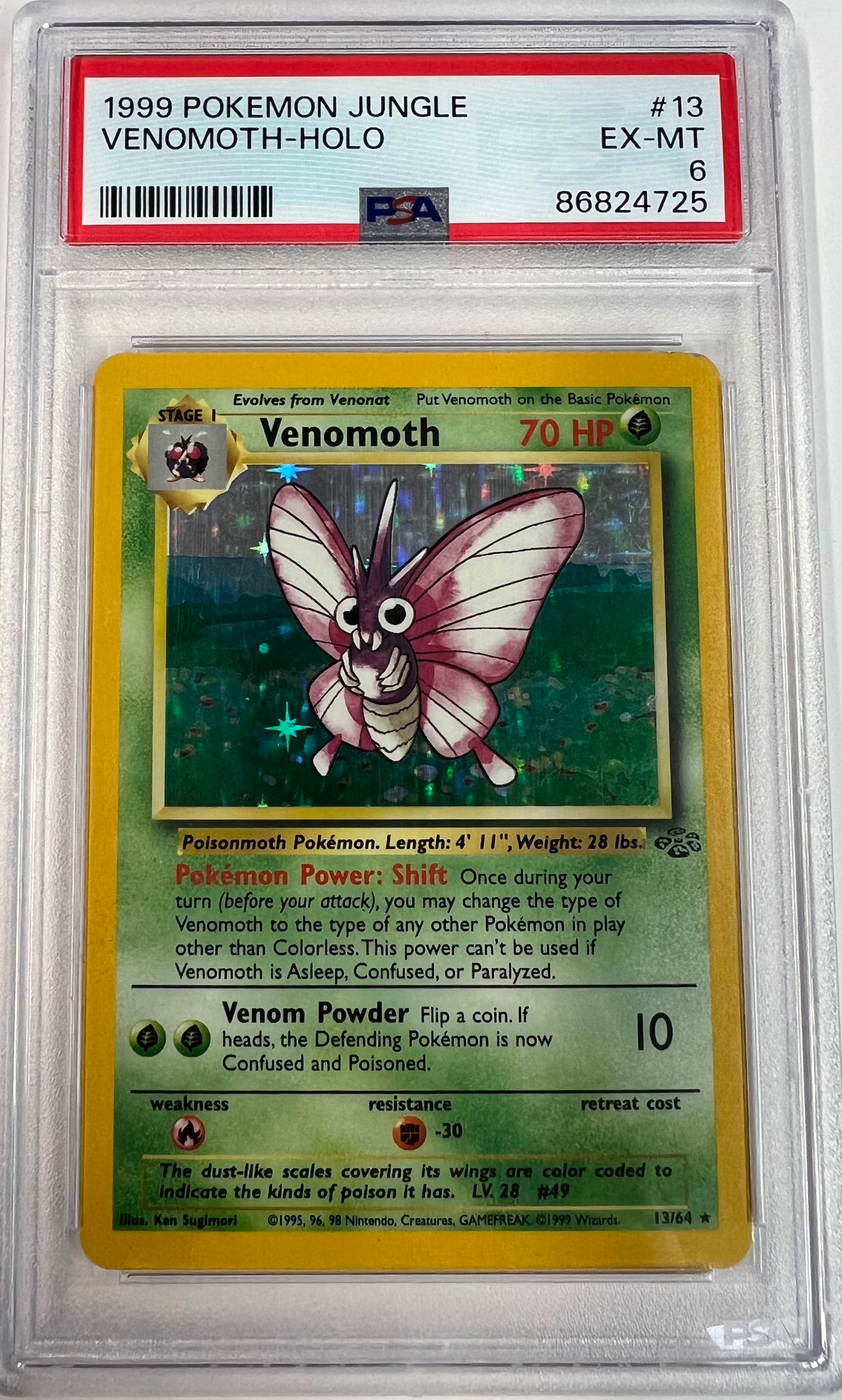 1999 Pokemon Venomoth Holo PSA 6 - Slab City Comics