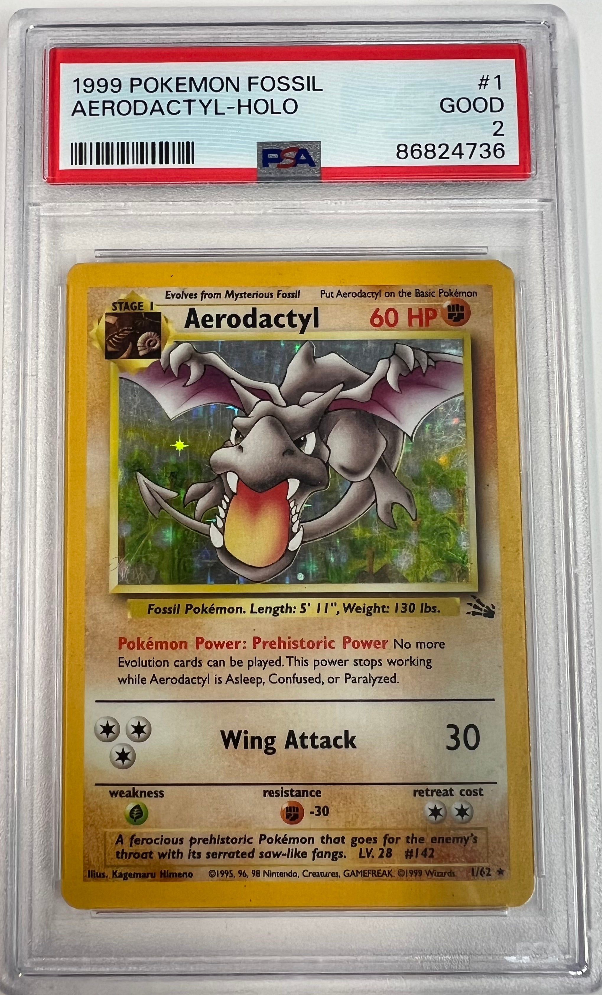 1999 Pokemon Aerodactyl Holo PSA 2 - Slab City Comics
