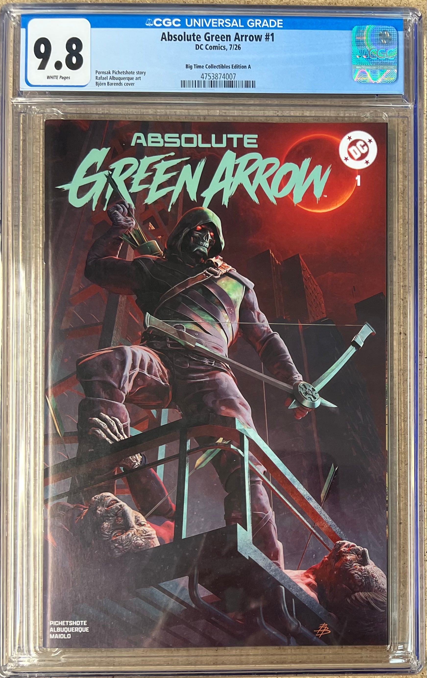 Absolute Green Arrow #1 Barends Trade CGC 9.8