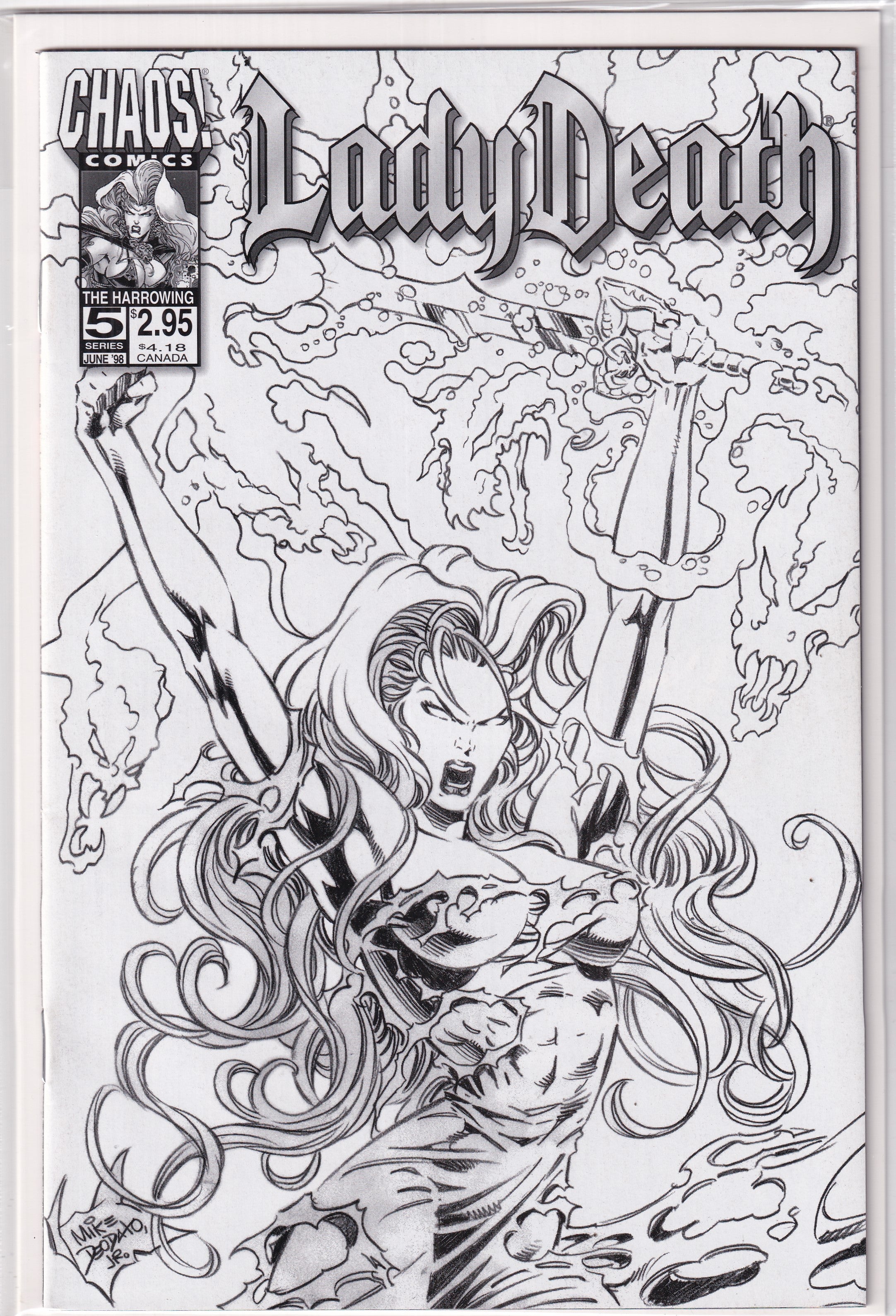 LADY DEATH #5 THE HARROWING B&W - Slab City Comics