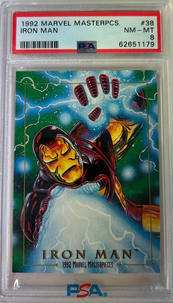 1992 Marvel Masterpcs Iron Man #38 PSA 8 - Slab City Comics 