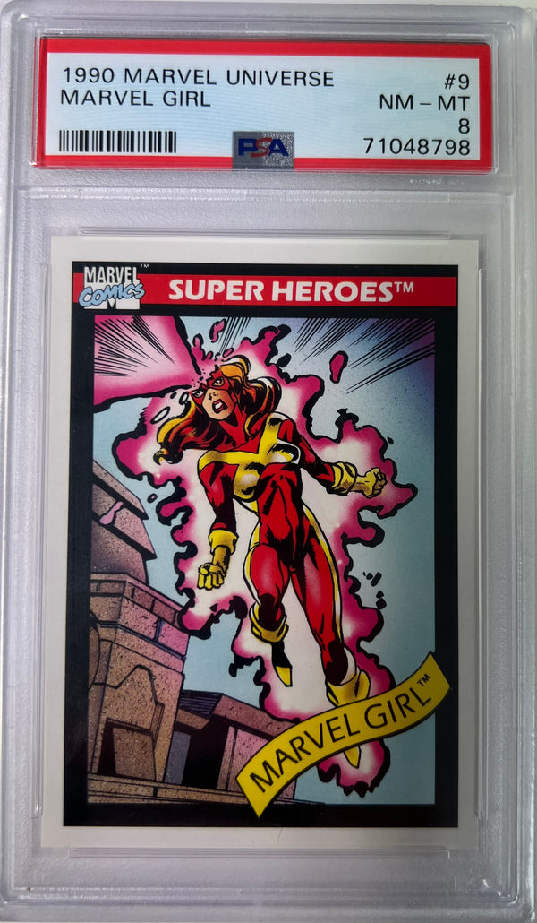 1990 Marvel Universe Marvel Girl #9 PSA 8 - Slab City Comics 
