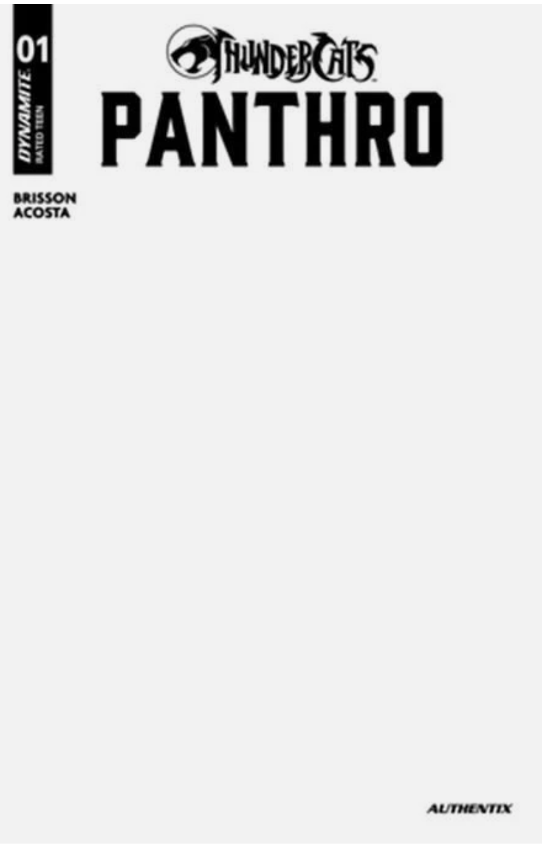 THUNDERCATS PANTHRO #1 CVR E BLANK AUTHENTIX VARIANT