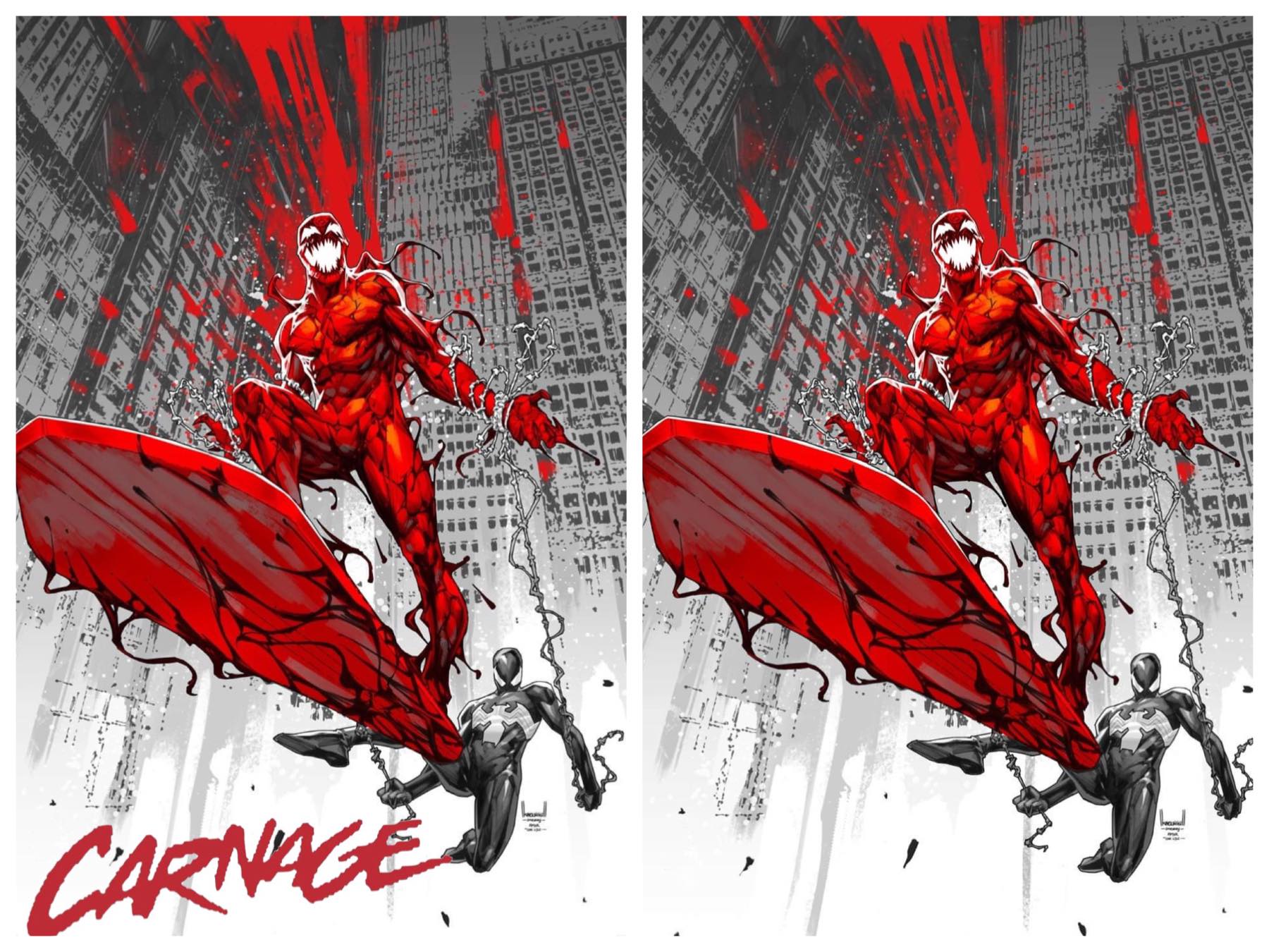 CARNAGE BLACK WHITE AND BLOOD #1 KAEL NGU VARIANTS - Slab City Comics