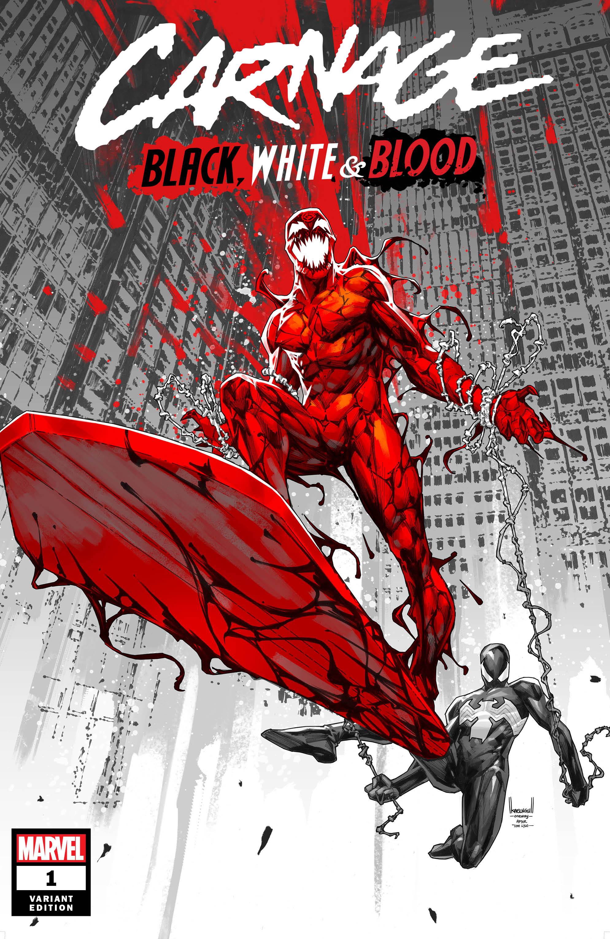 CARNAGE BLACK WHITE AND BLOOD #1 KAEL NGU VARIANTS - Slab City Comics