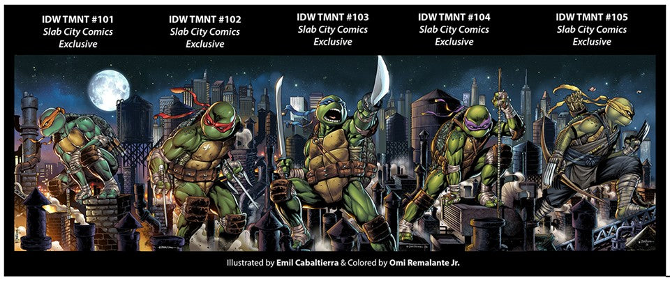 TMNT ONGOING #101-105 EMIL CABALTIERRA EXCLUSIVE VARIANTS - Slab City Comics
