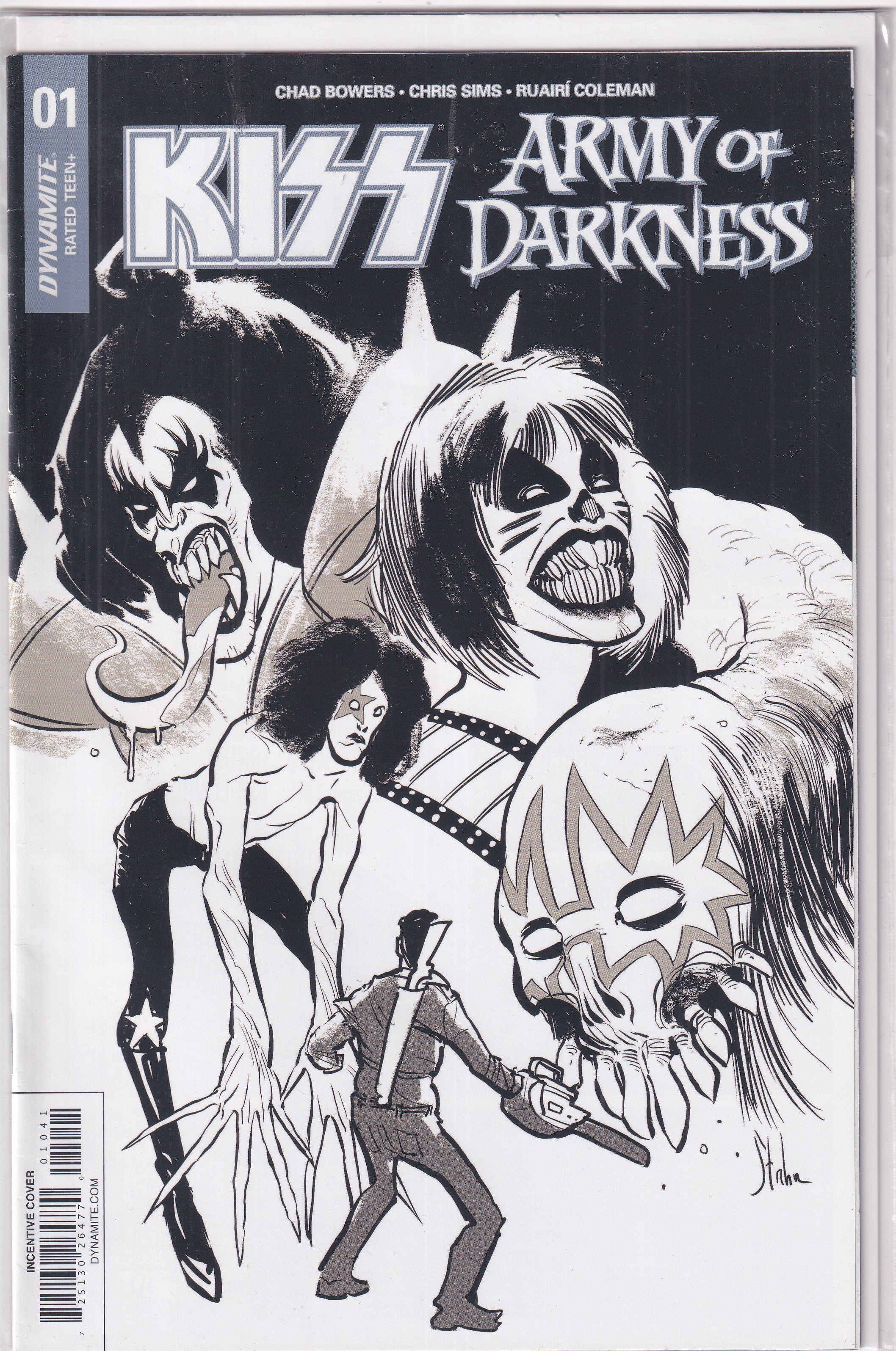 KISS ARMY OF DARKNESS #1 B&W - Slab City Comics