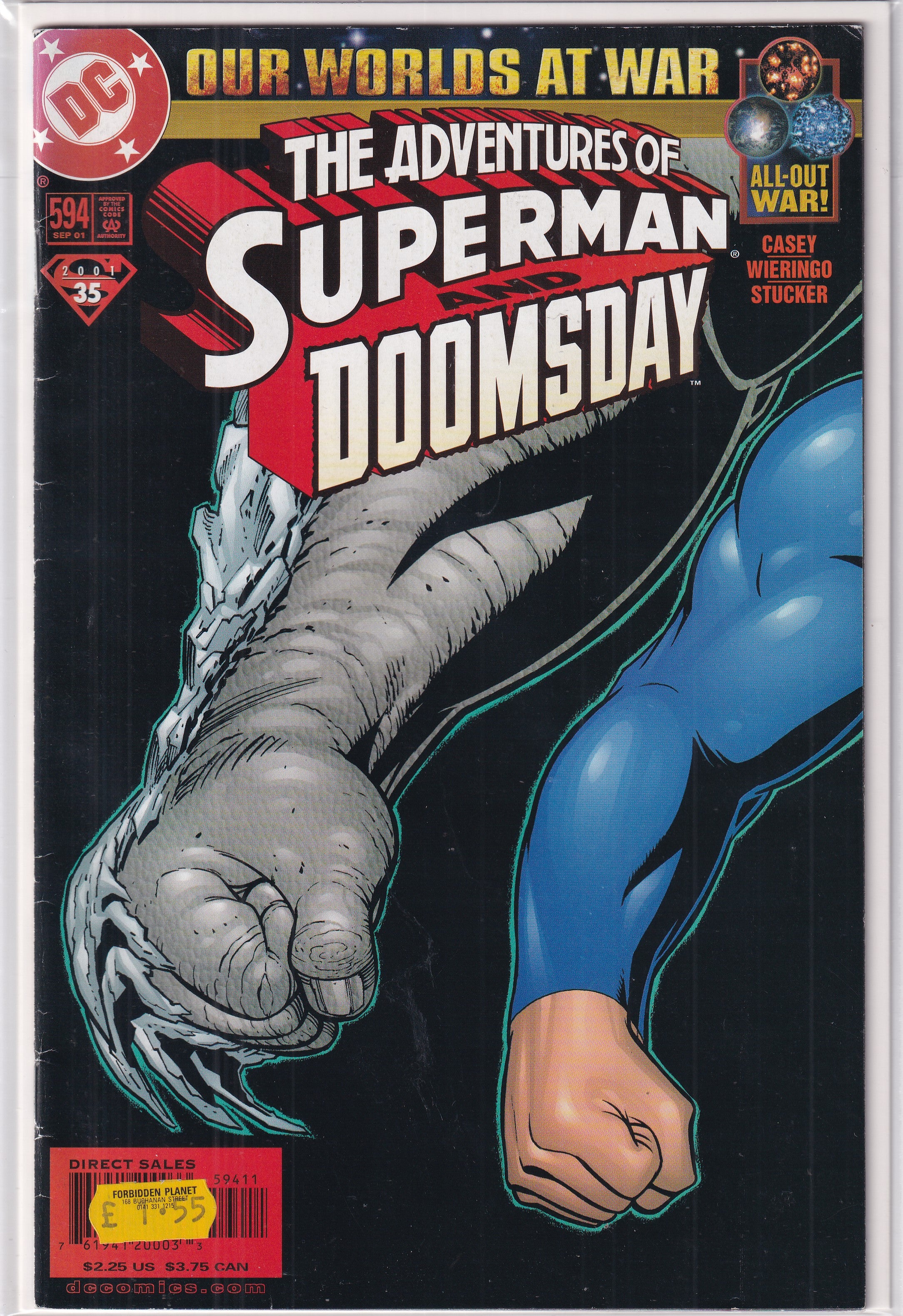 OUR WORLDS AT WAR ADVENTURES OF SUPERMAN AND DOOMSDAY #594 - Slab City Comics