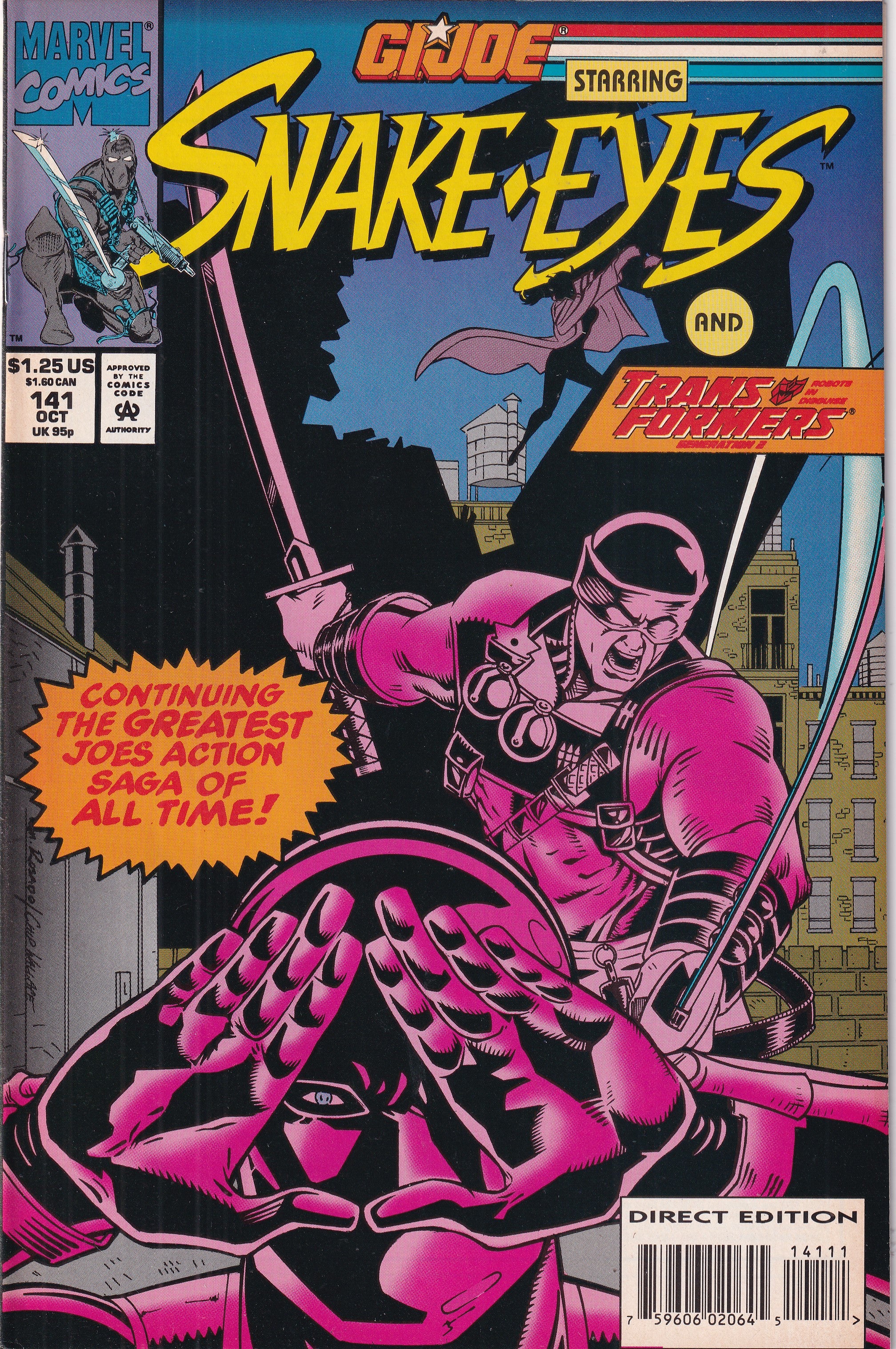 G.I.JOE STARRING SNAKE-EYES FEATURING TRANSFORMERS GENERATION 2 #141 - Slab City Comics