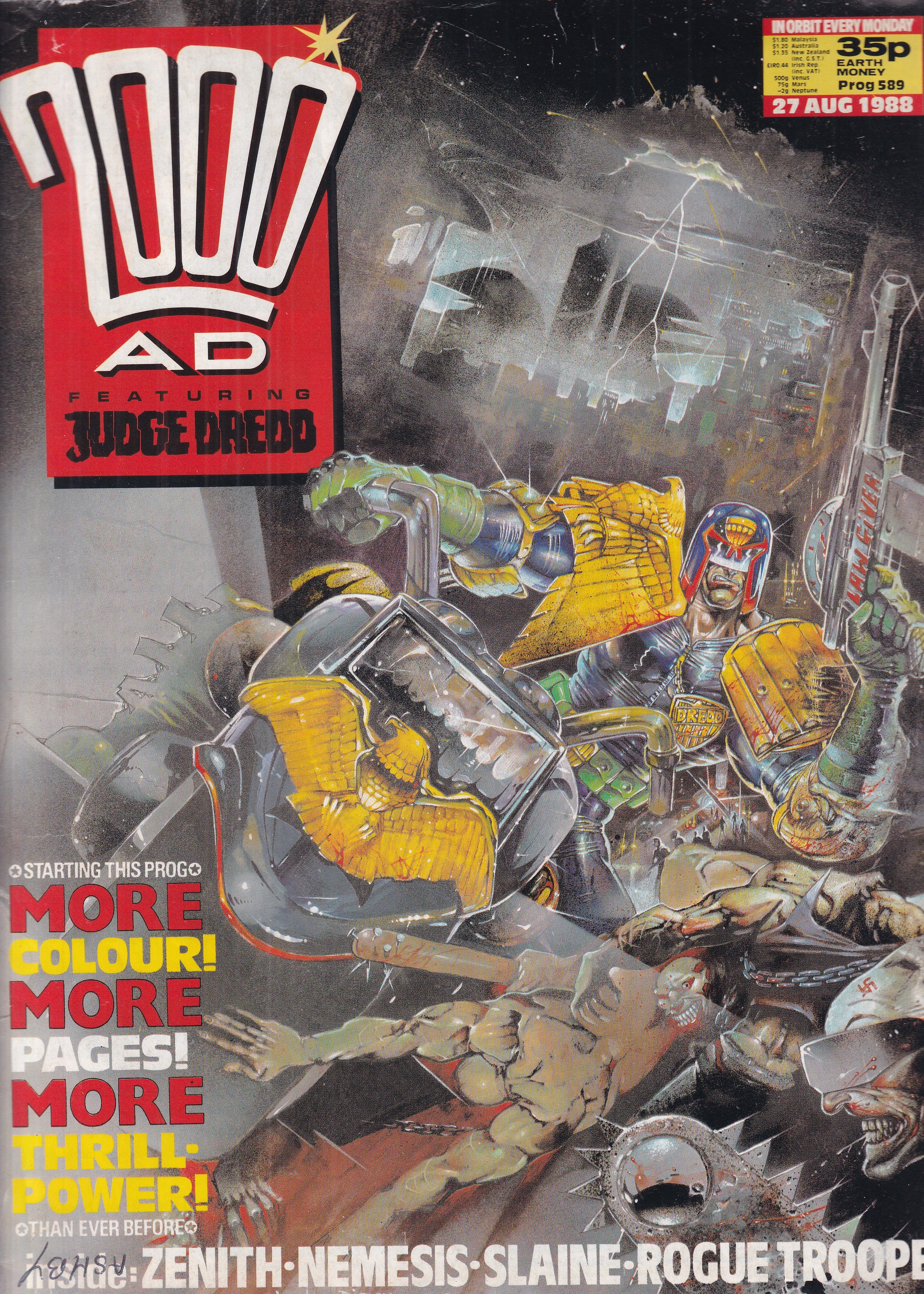 2000 AD FEATURING JUDGE DREDD #589 - Slab City Comics