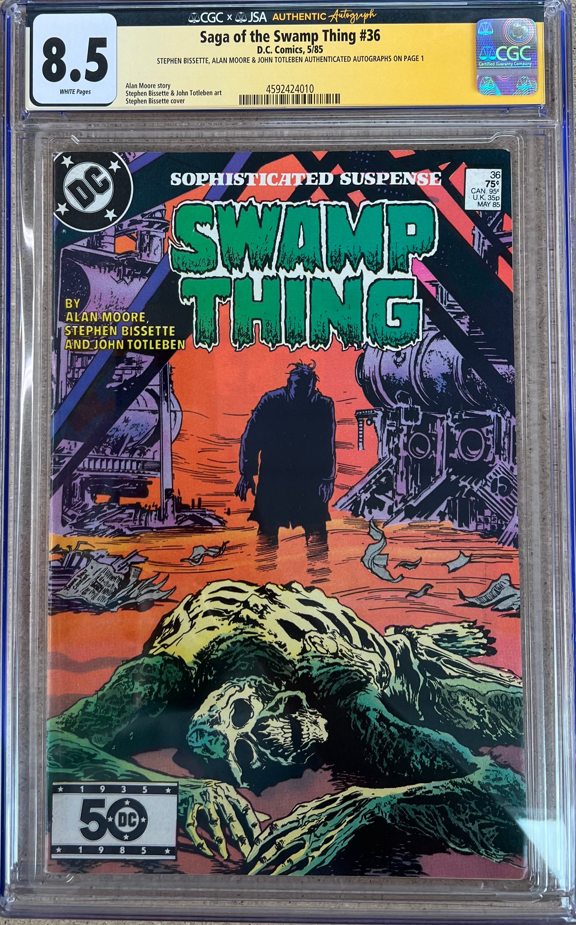 Saga Of The Swamp Thing #36 JSA X CGC 8.5