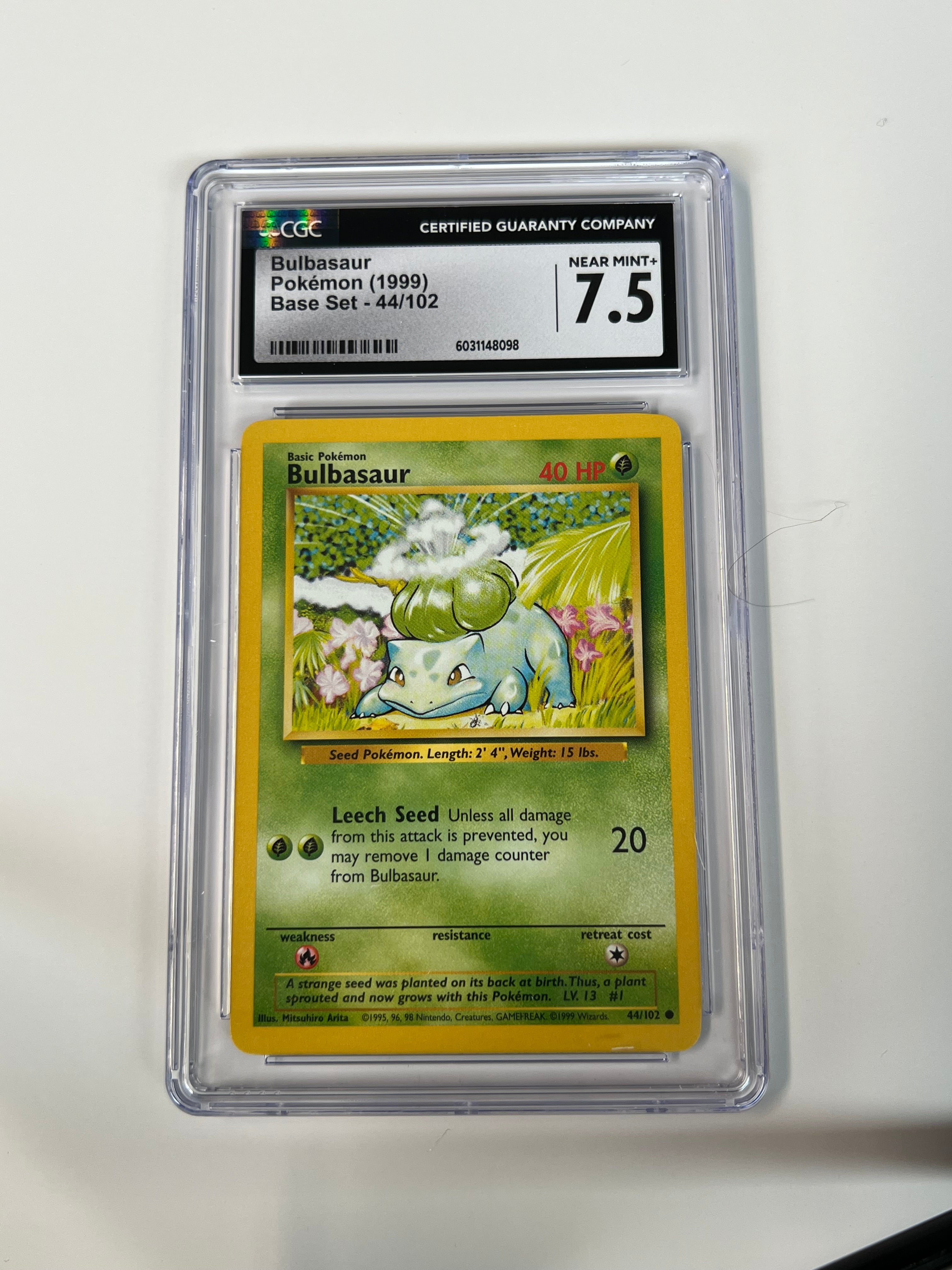Bulbasaur Base Set 44/102 CGC 7.5