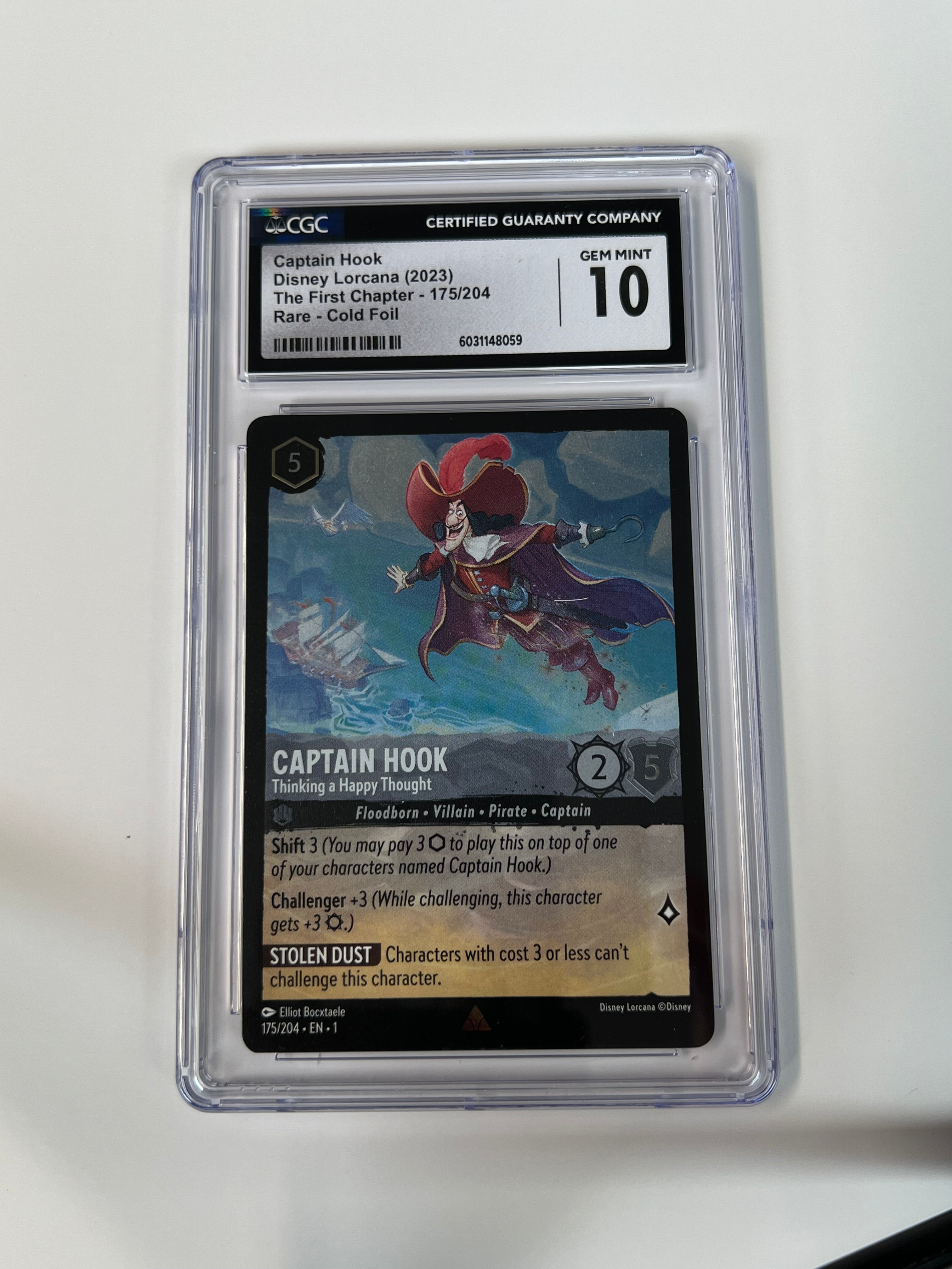 2023 Disney Lorcana Captain Hook 175/204 CGC 10