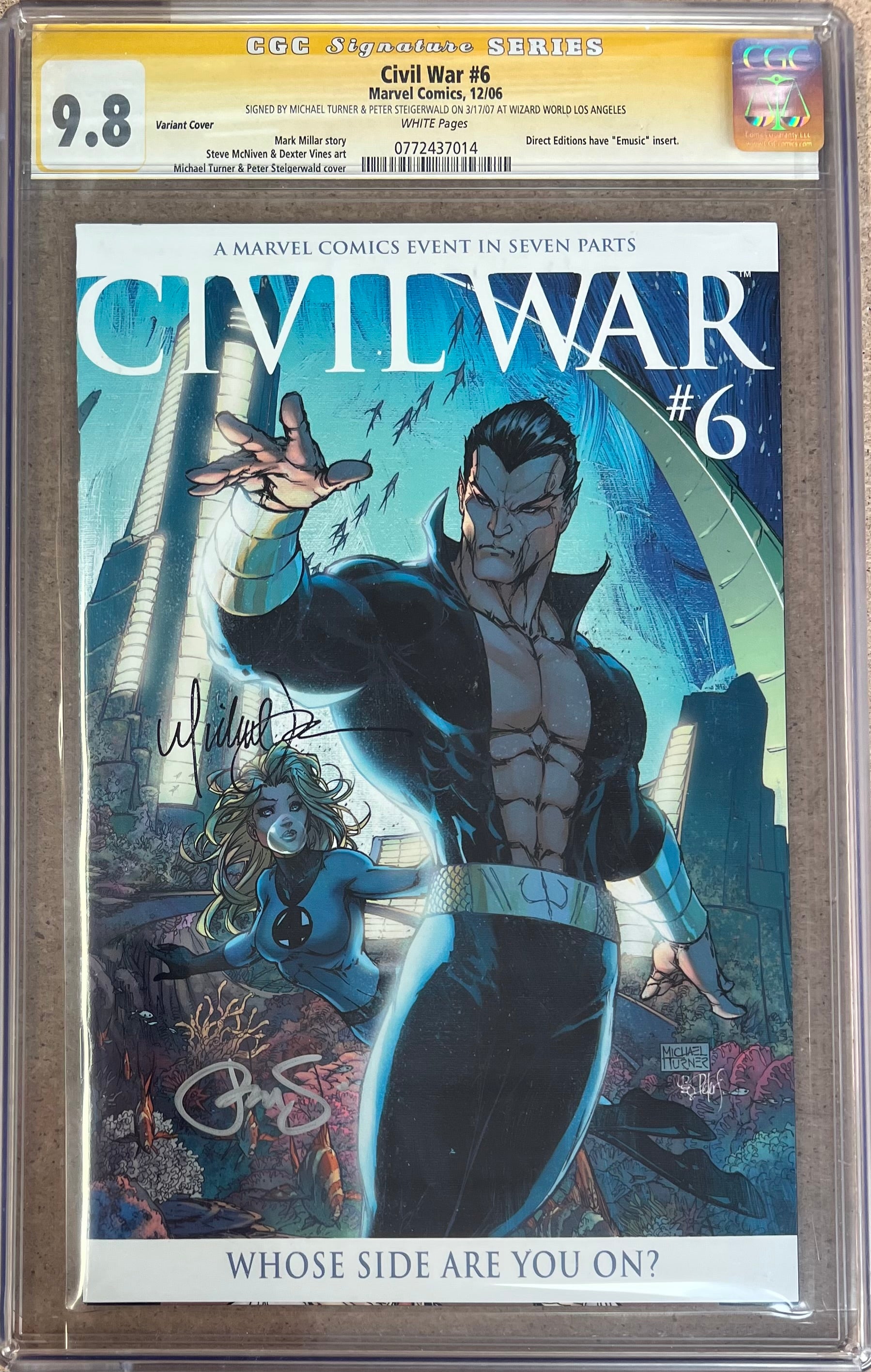 Civil War #6 Variant SS CGC 9.8