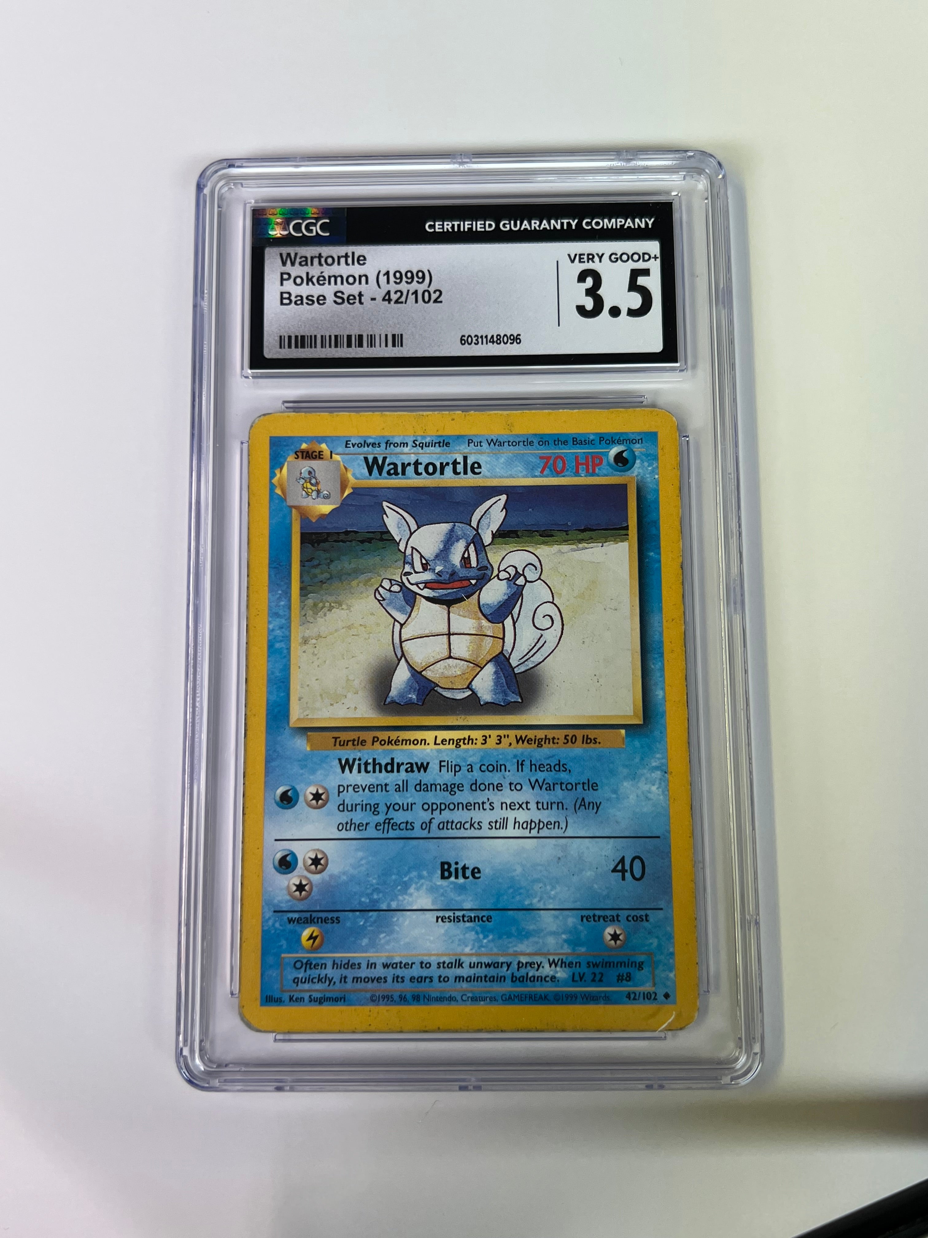 Wartortle Base Set 42/102 CGC 3.5