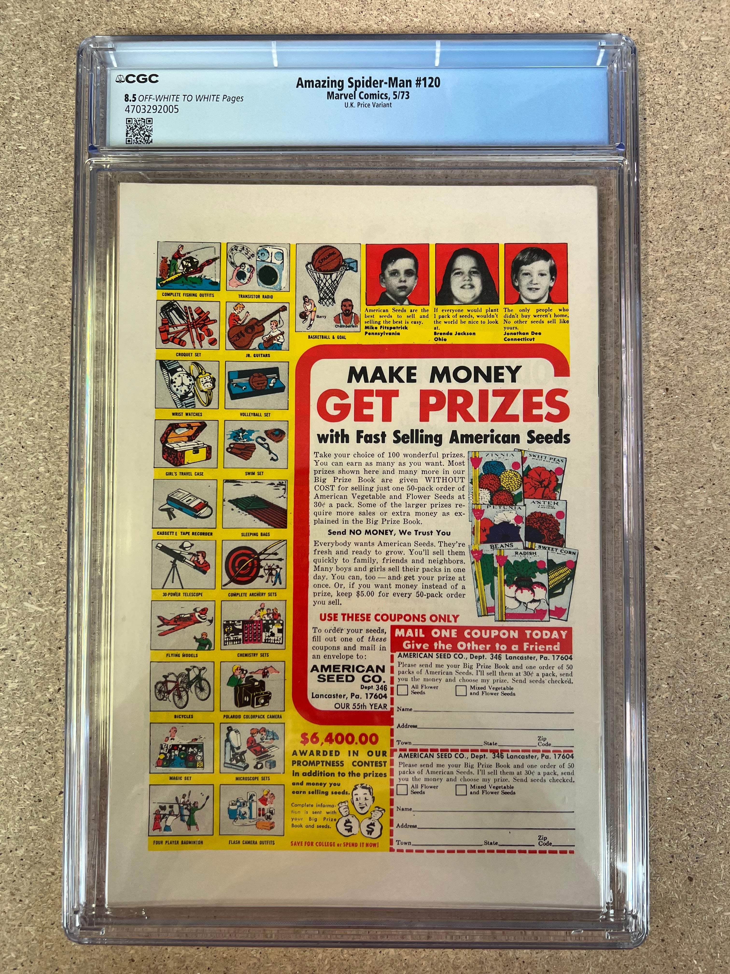 Amazing Spider-Man #120 CGC 8.5 U.K Price Variant