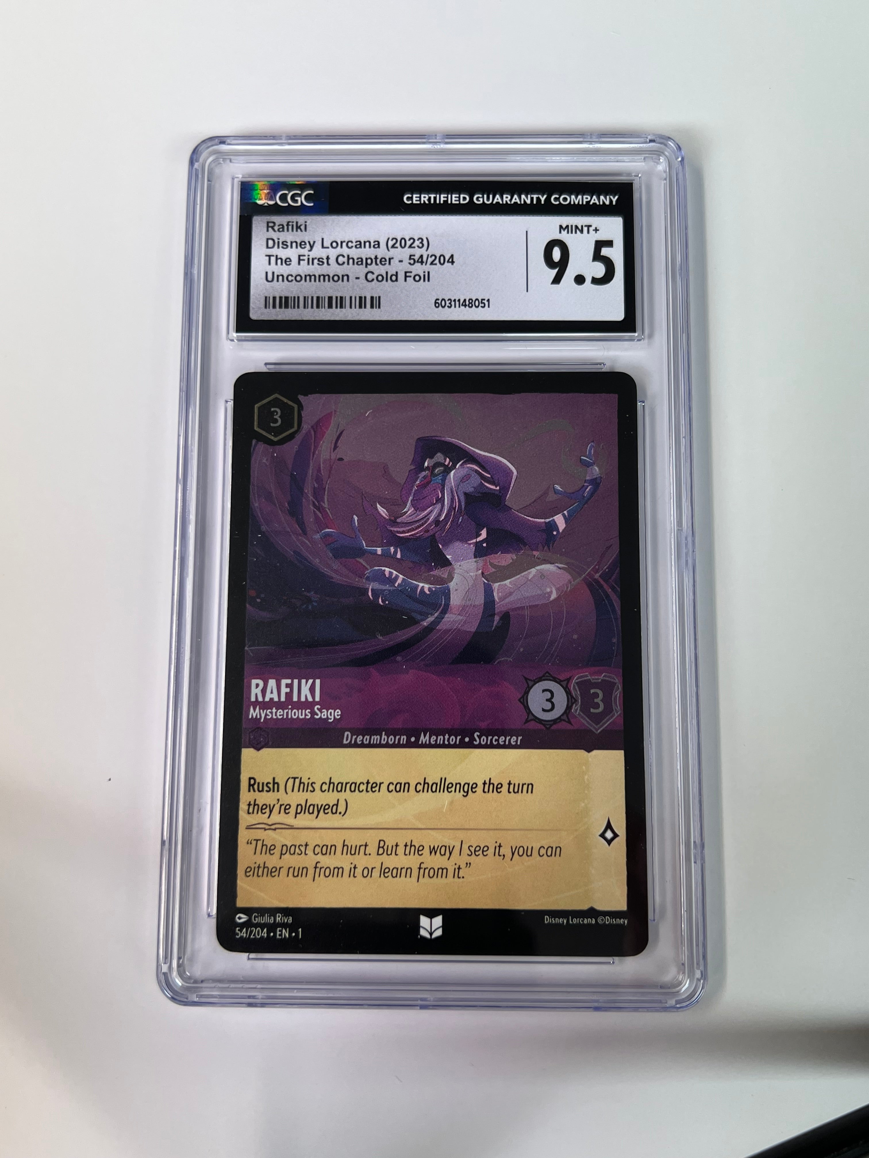 2023 Disney Lorcana Rafiki Cold Foil 54/204 CGC 9.5