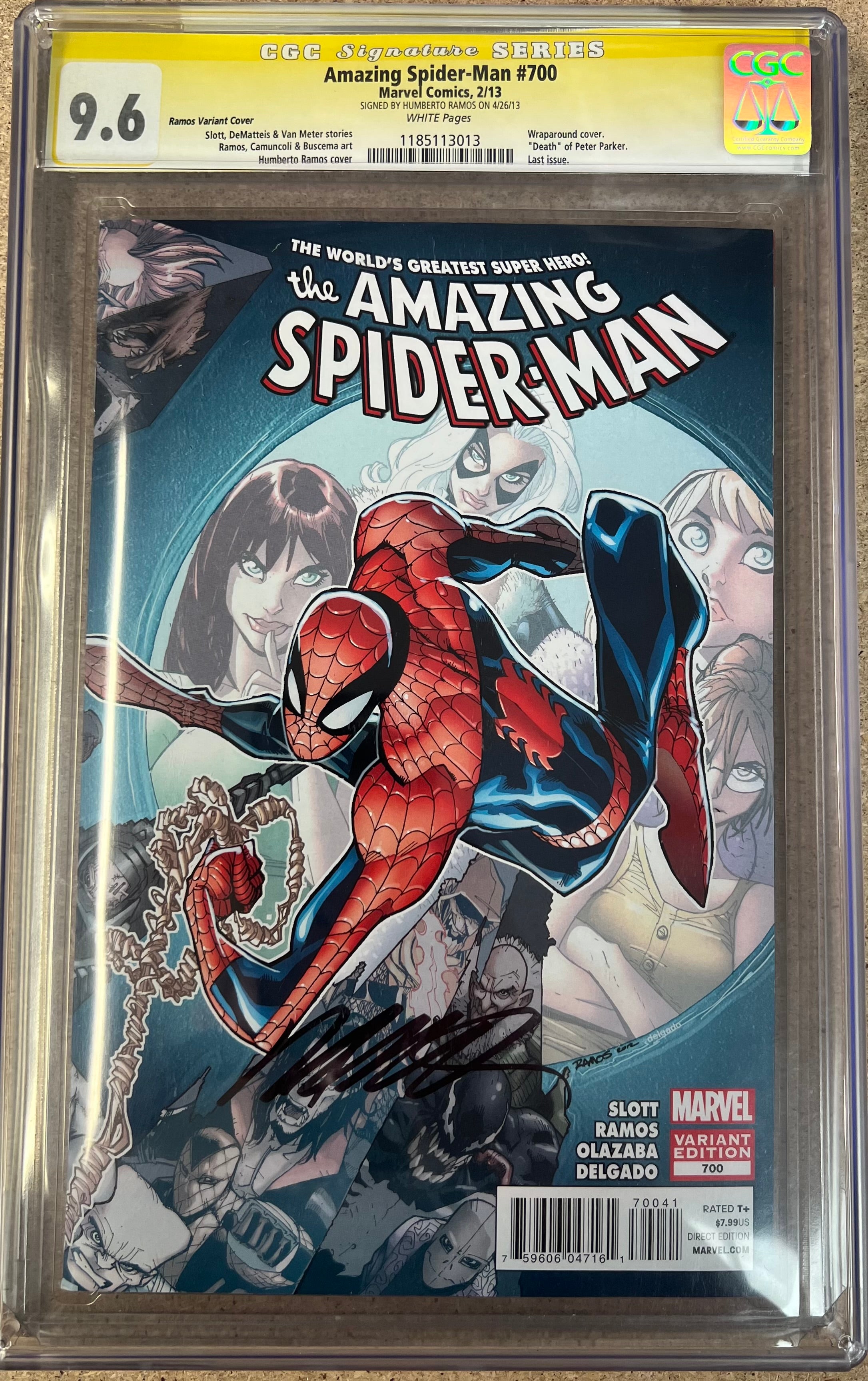 Amazing Spider-Man #700 SS CGC 9.6 Signed By Humberto Ramos