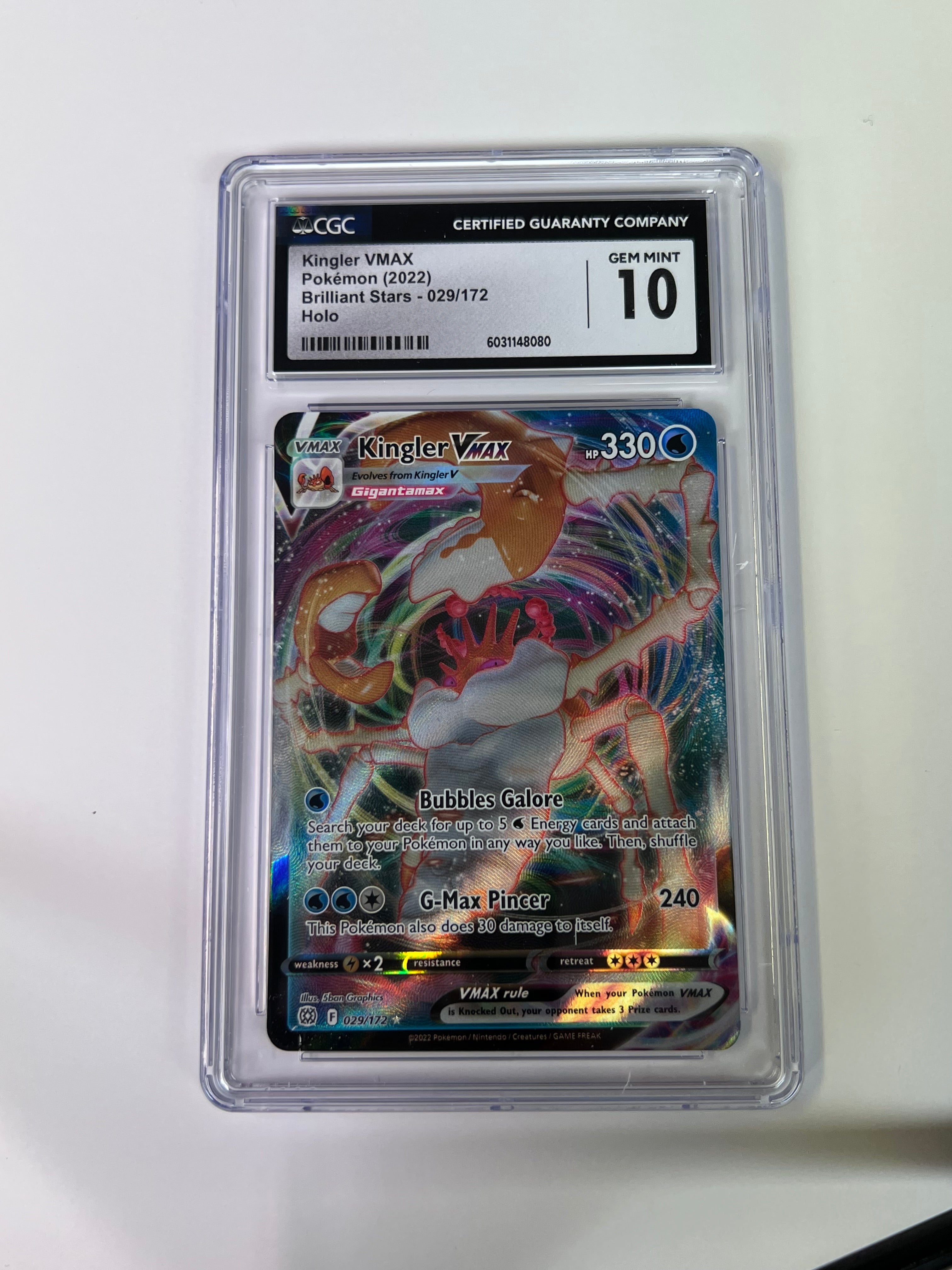 Kingler VMAX Brilliant Stars CGC 10
