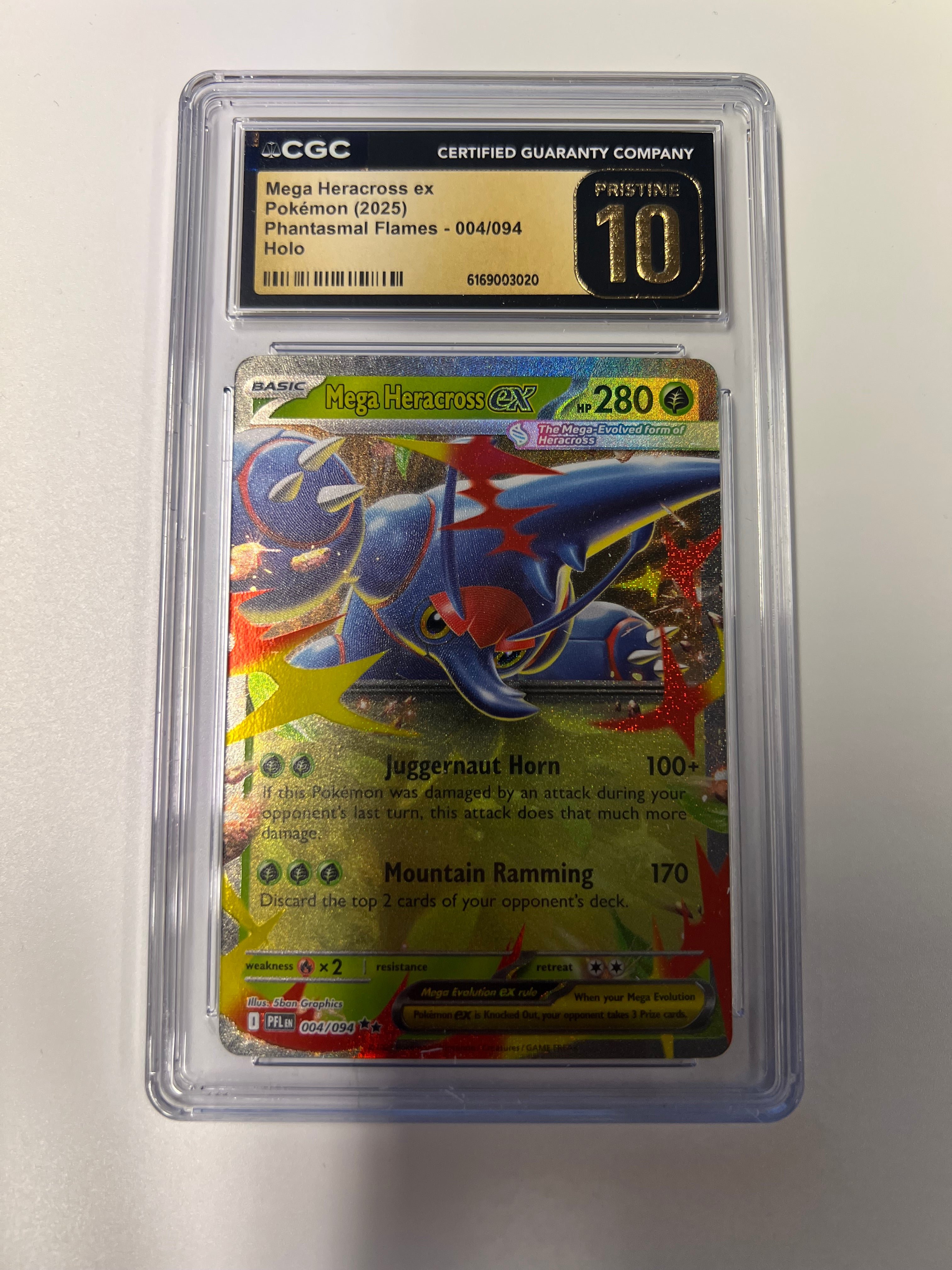 Mega Heracross EX Phantasmal Flames CGC PRESTINE 10